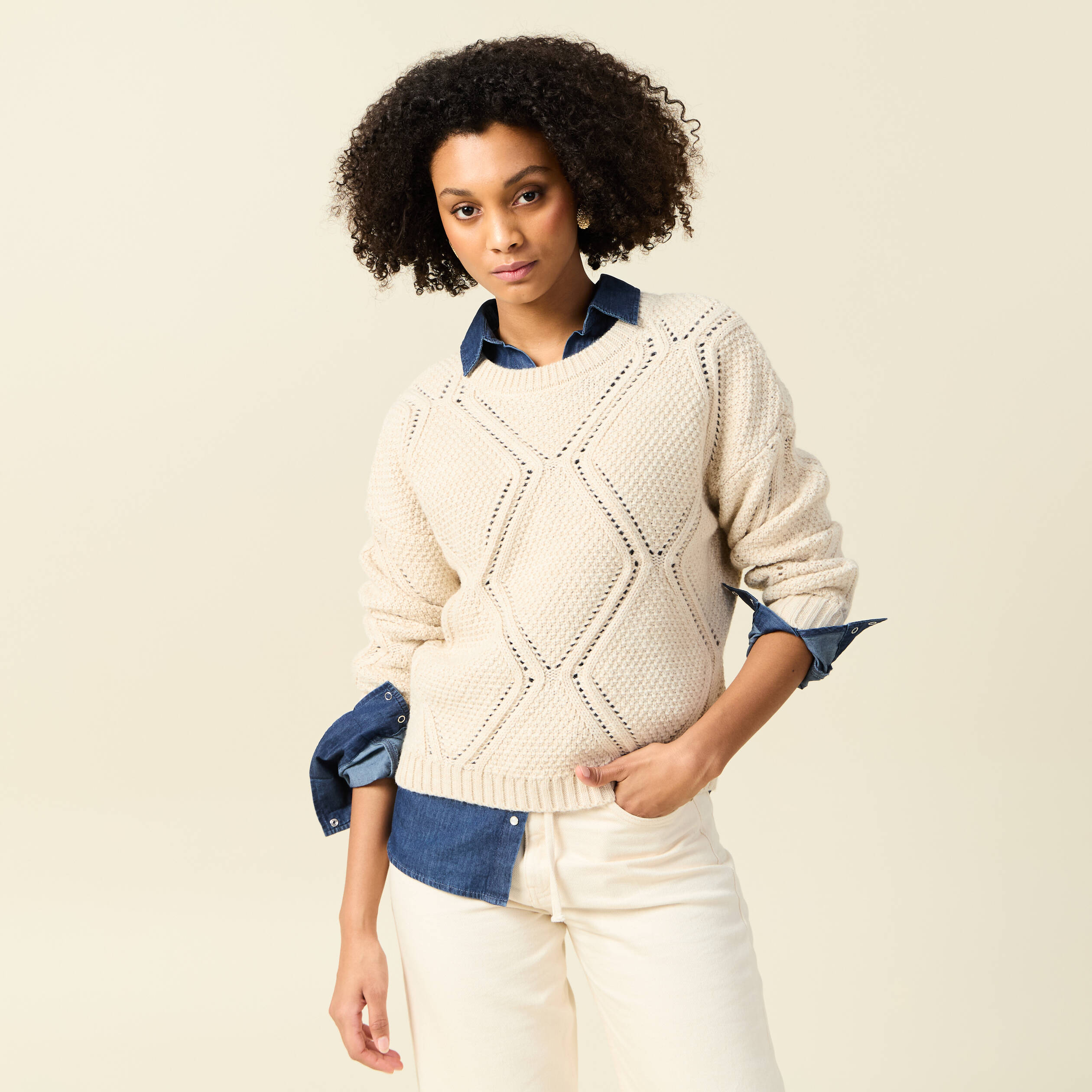 pull manches longues ecru femme Pull manches longues ecru femme