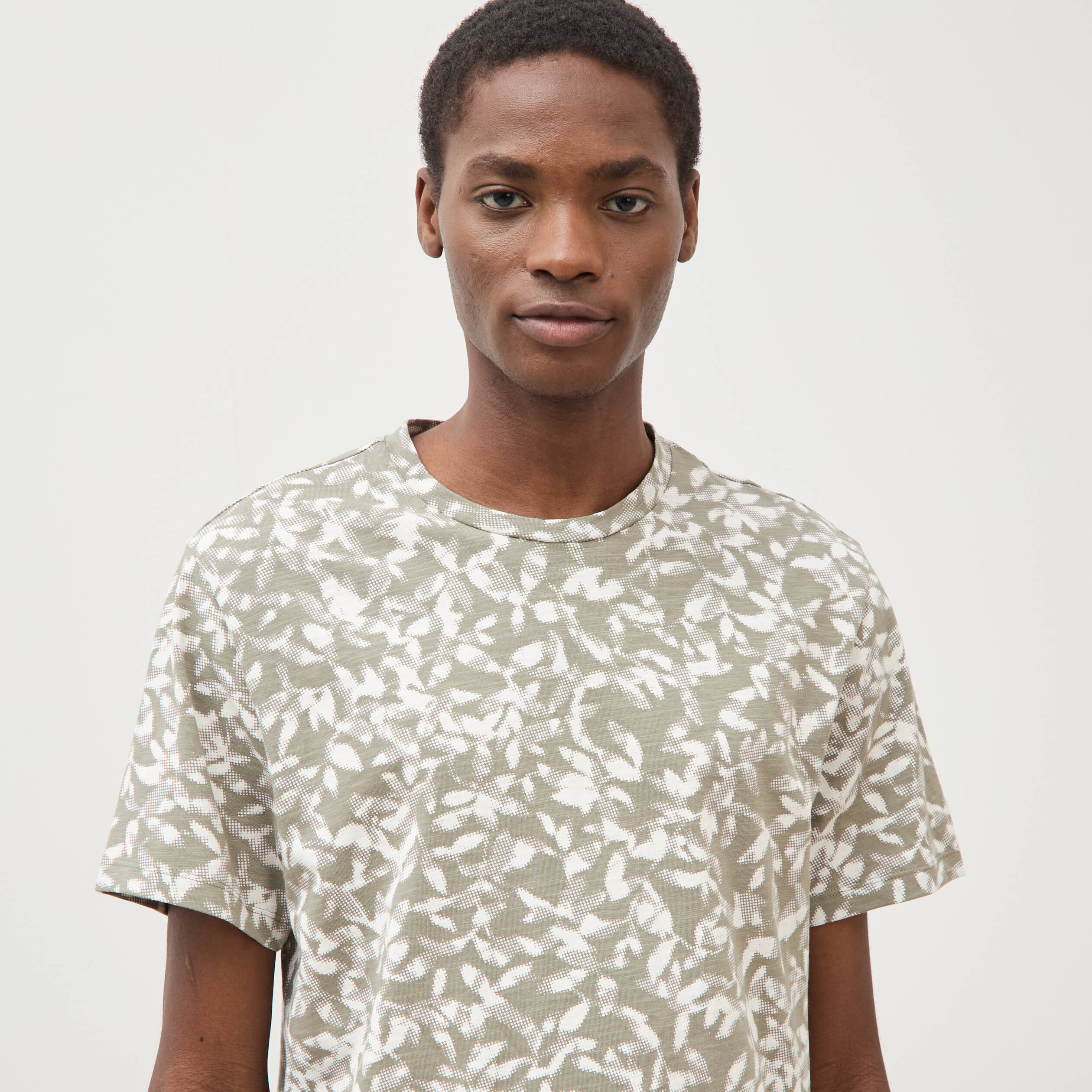 T-shirt manches courtes vert kaki homme