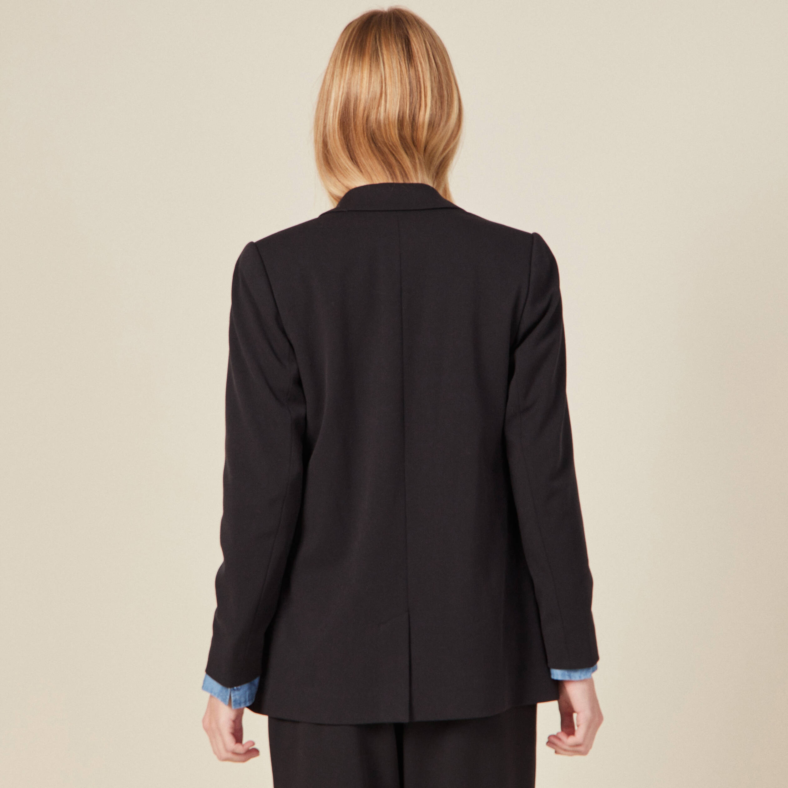 Veste blazer double boutonnage noir femme Bonobo