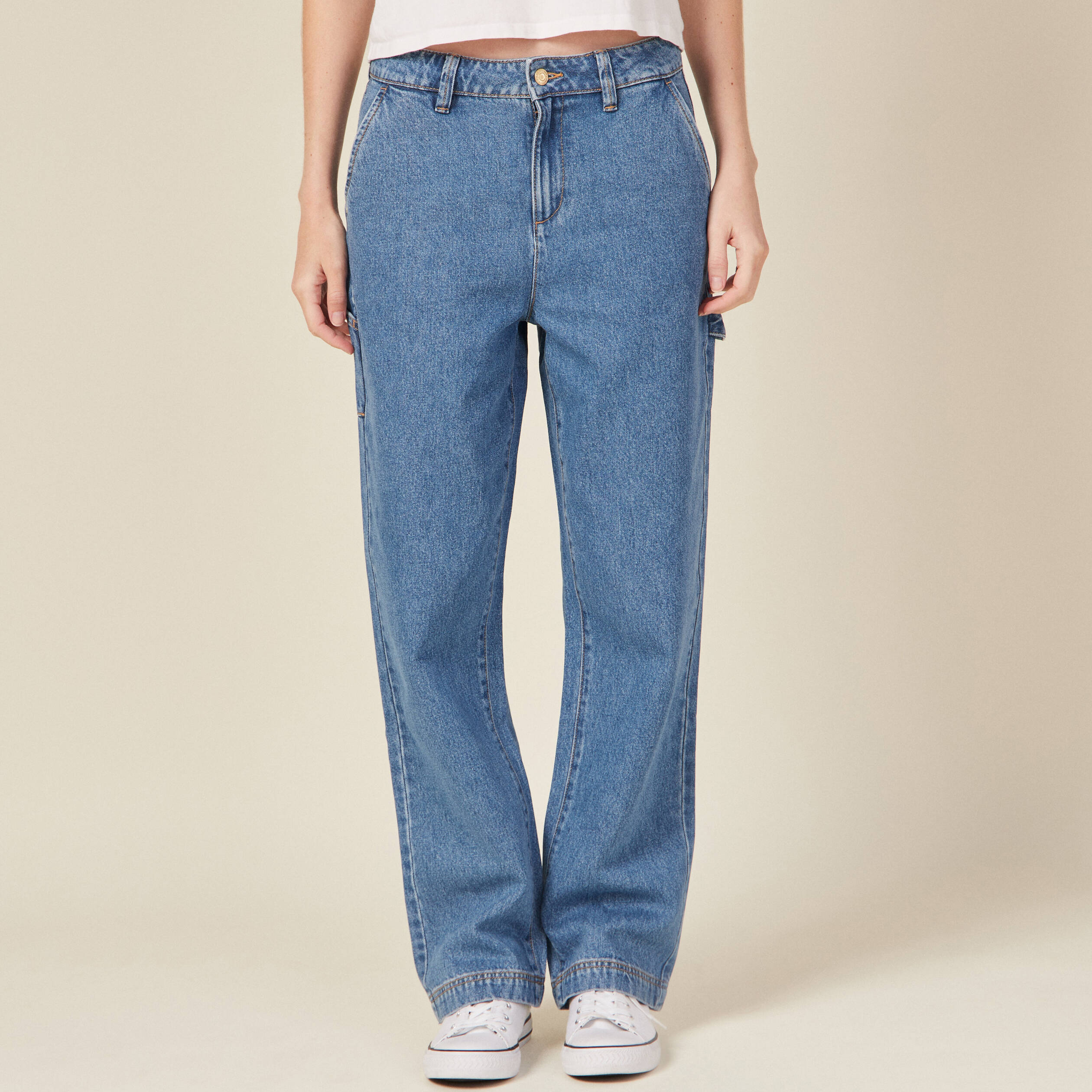 jeans slouchy taille haute denim stone femme Jeans slouchy taille haute denim stone femme