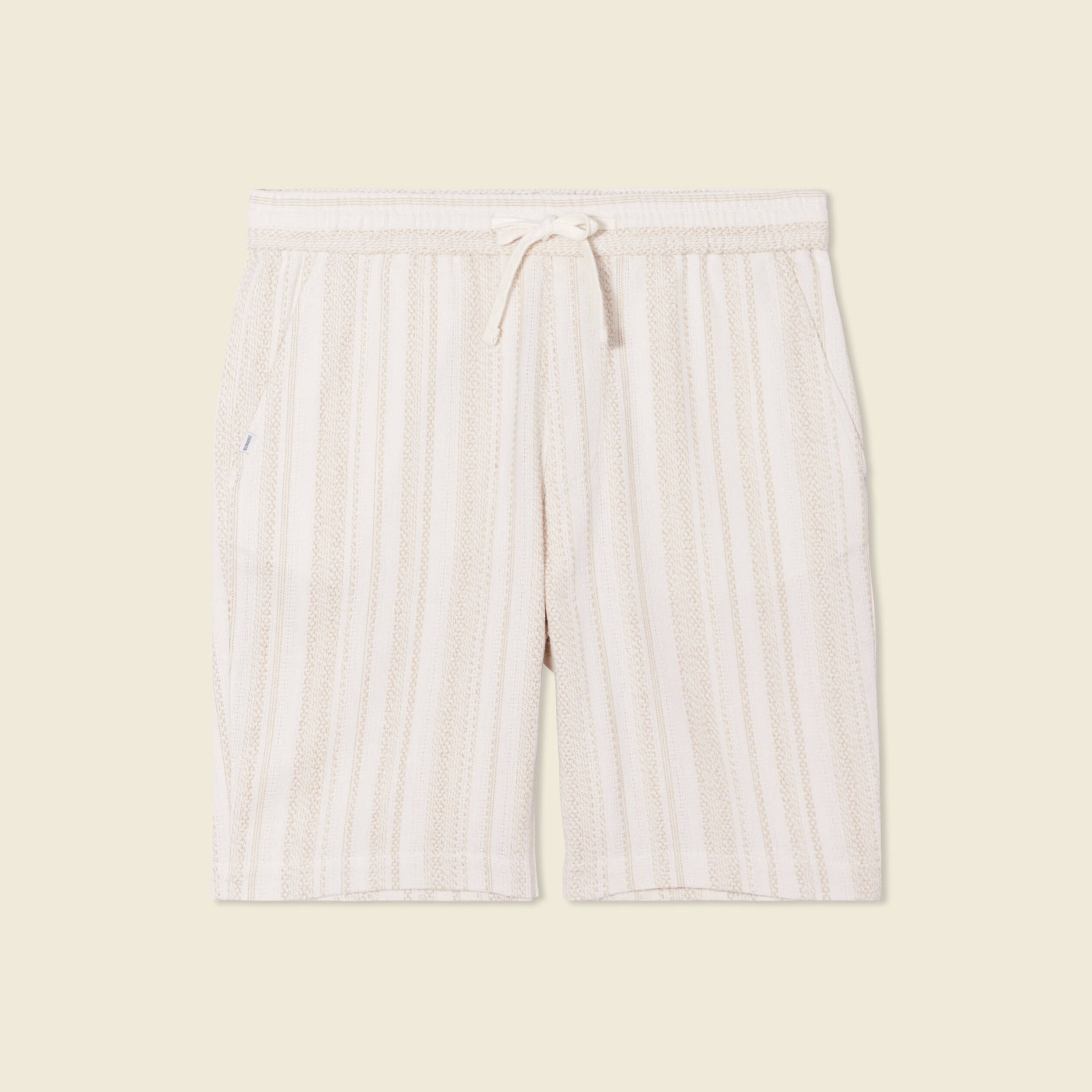 Short droit en tricot ecru homme