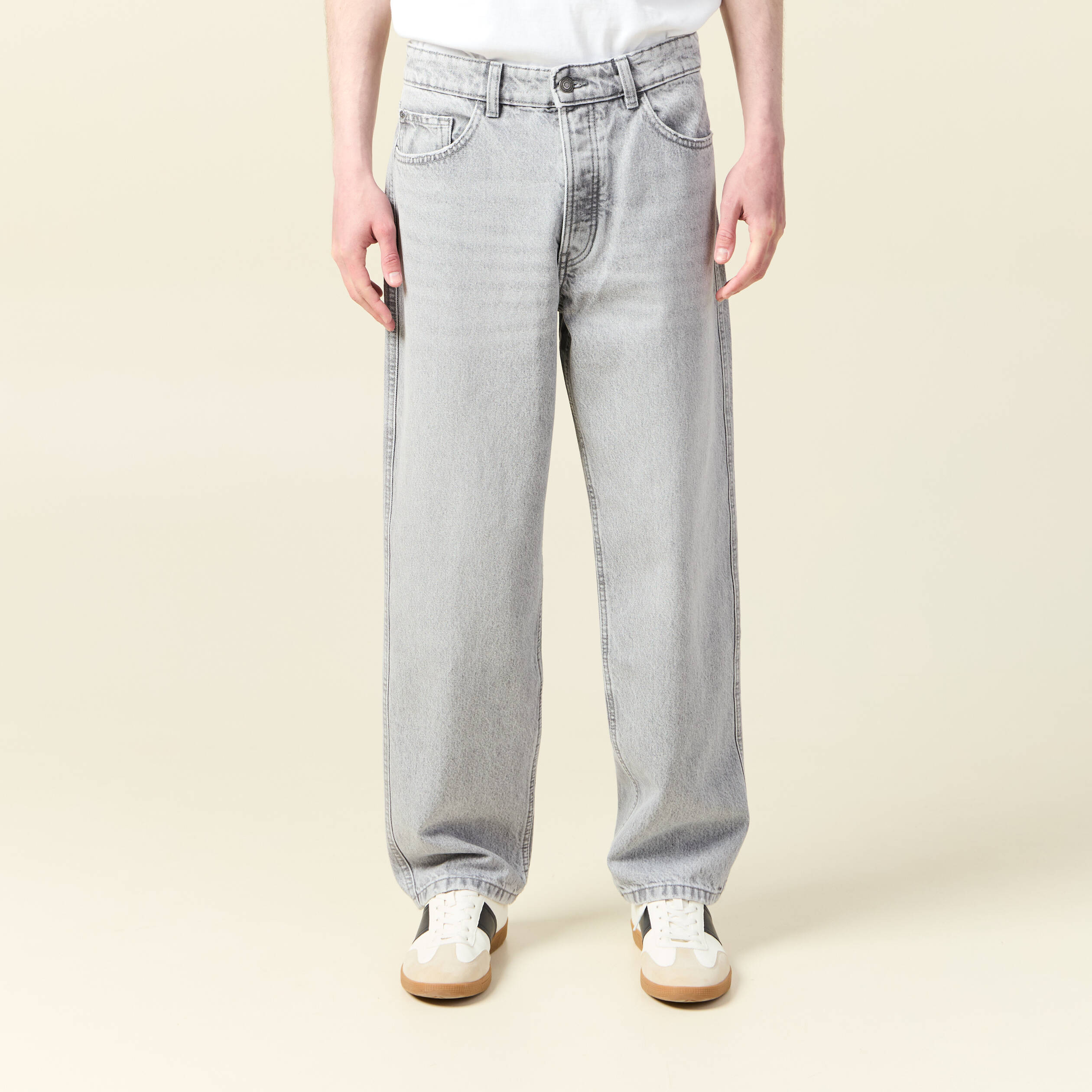 jeans large relaxed denim snow gris homme Jeans large relaxed denim snow gris homme
