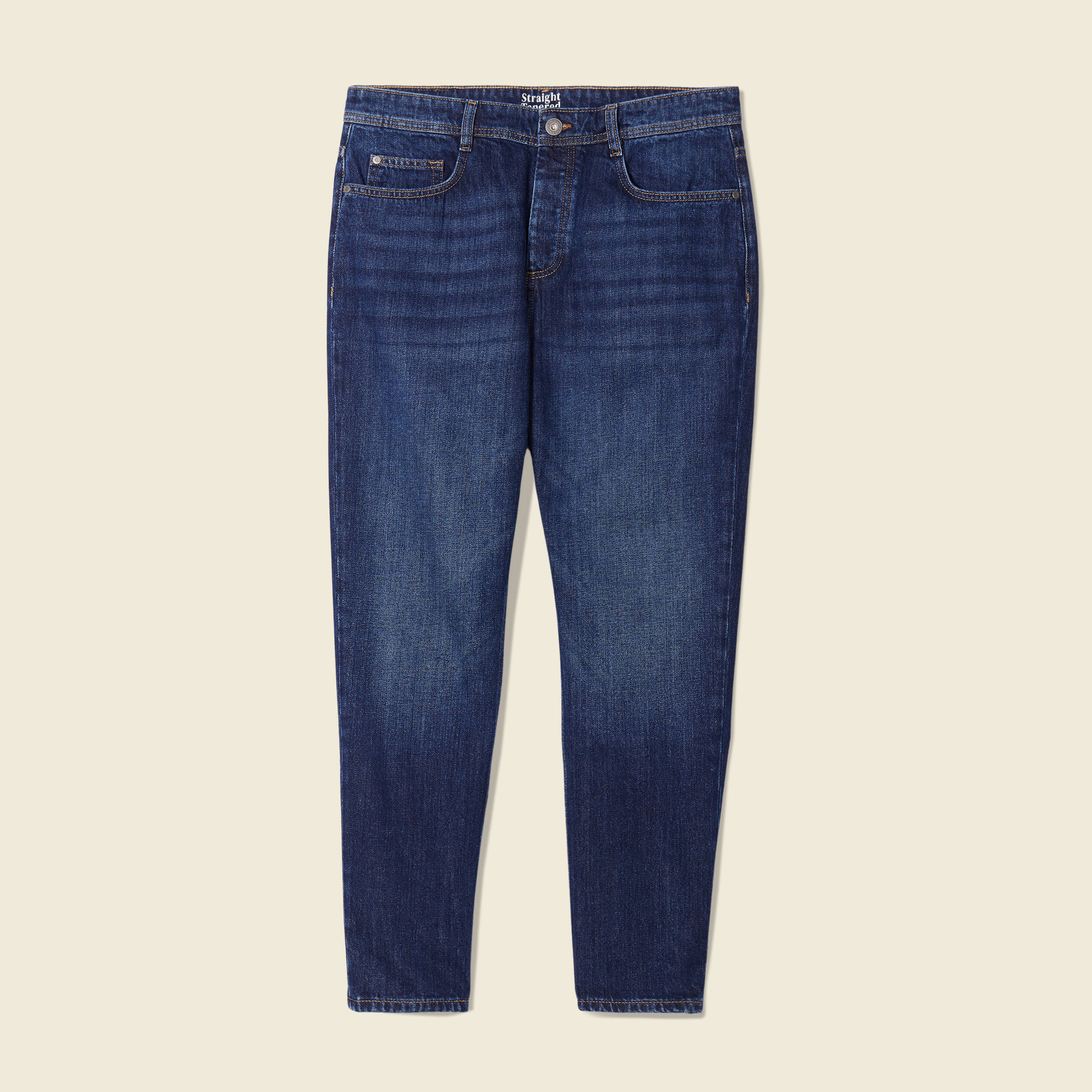 Jeans straight tapered denim brut clean homme