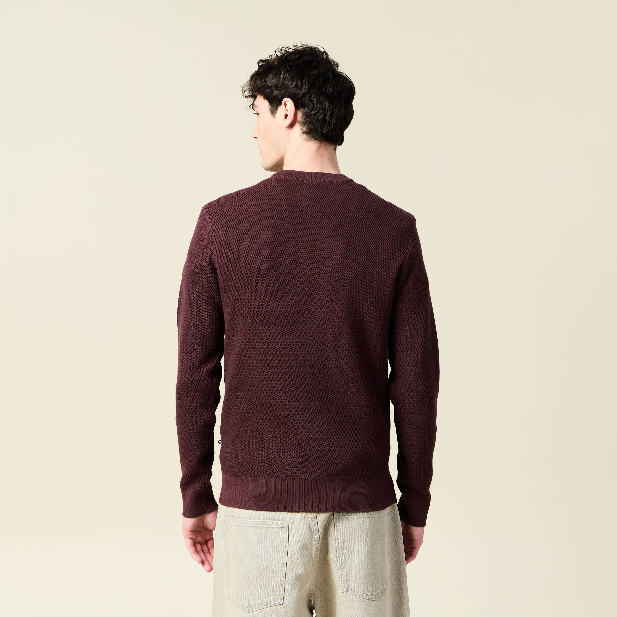 pull droit manches longues bordeaux homme Pull droit manches longues bordeaux homme