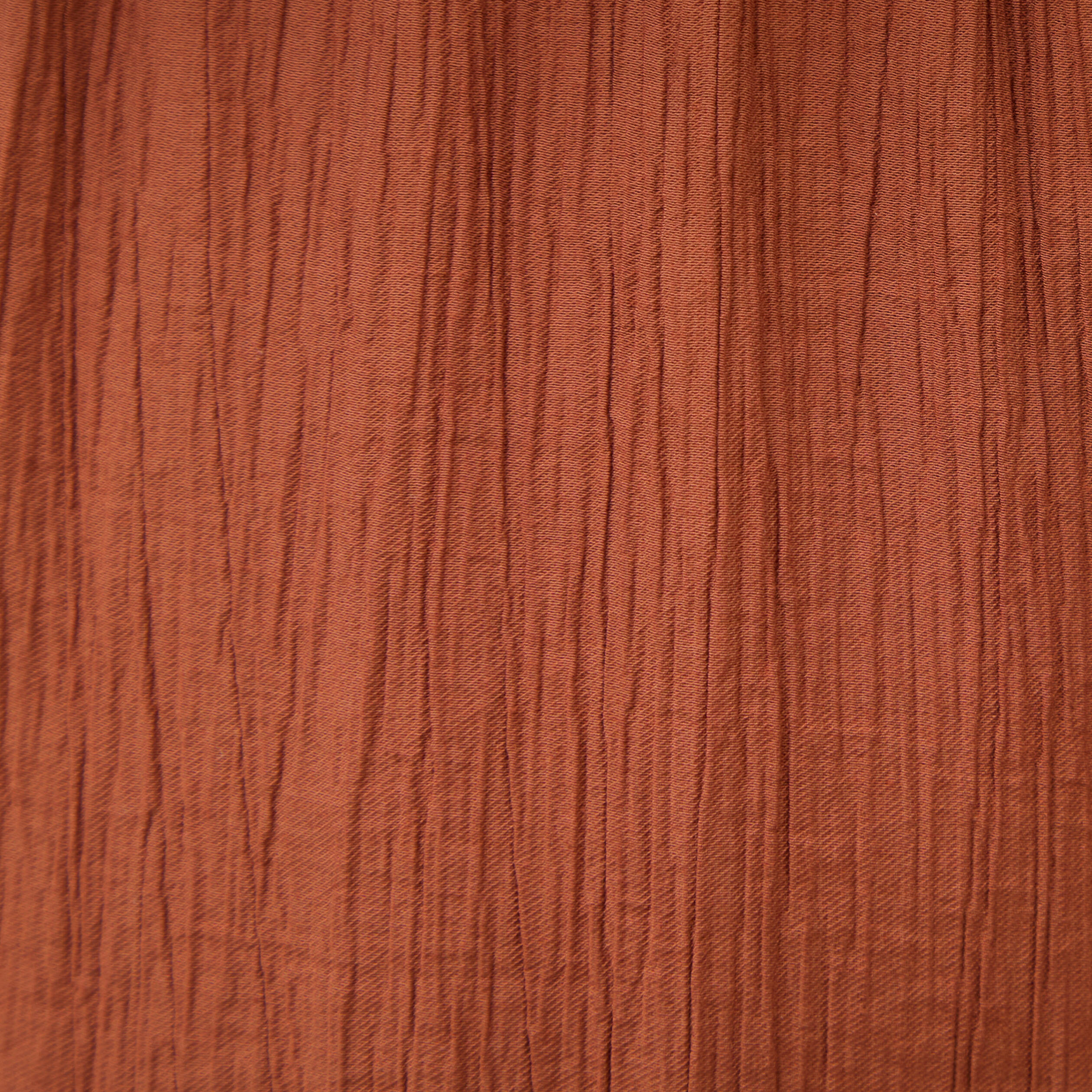 Pantalon large taille haute fluide marron femme