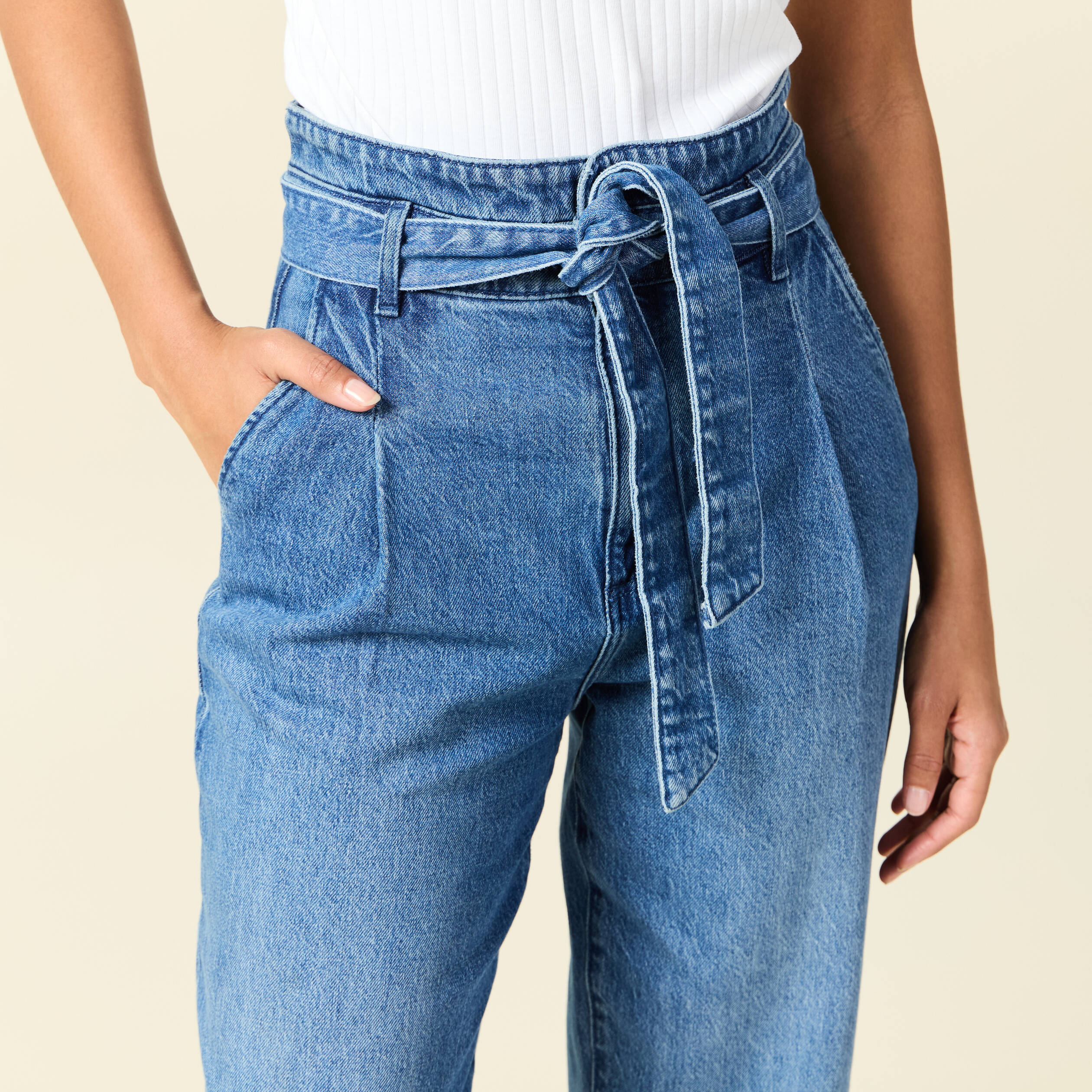 jeans slouchy taille haute denim stone femme Jeans slouchy taille haute denim stone femme