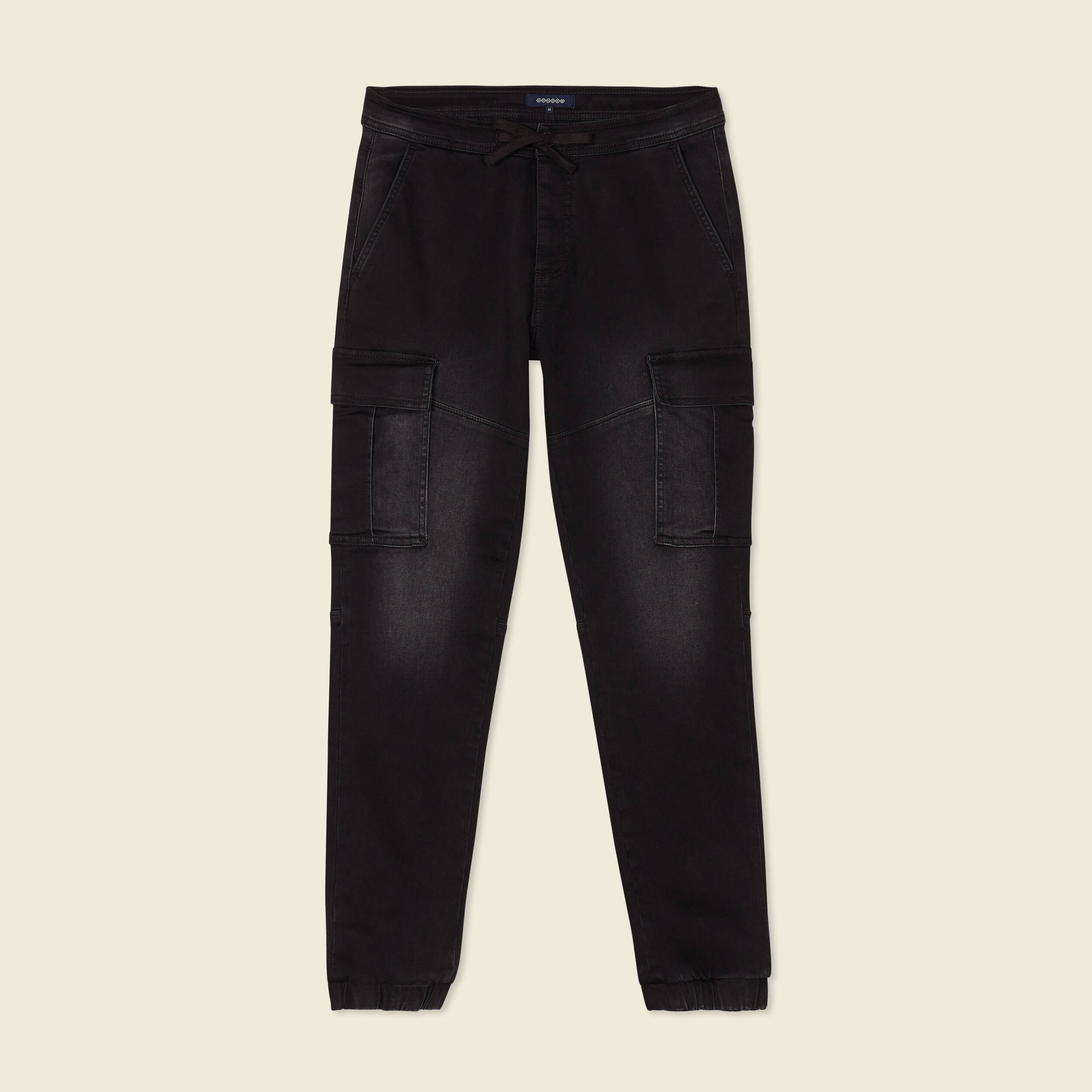 jeans battle a coulisse denim noir homme Jeans battle à coulisse denim noir homme