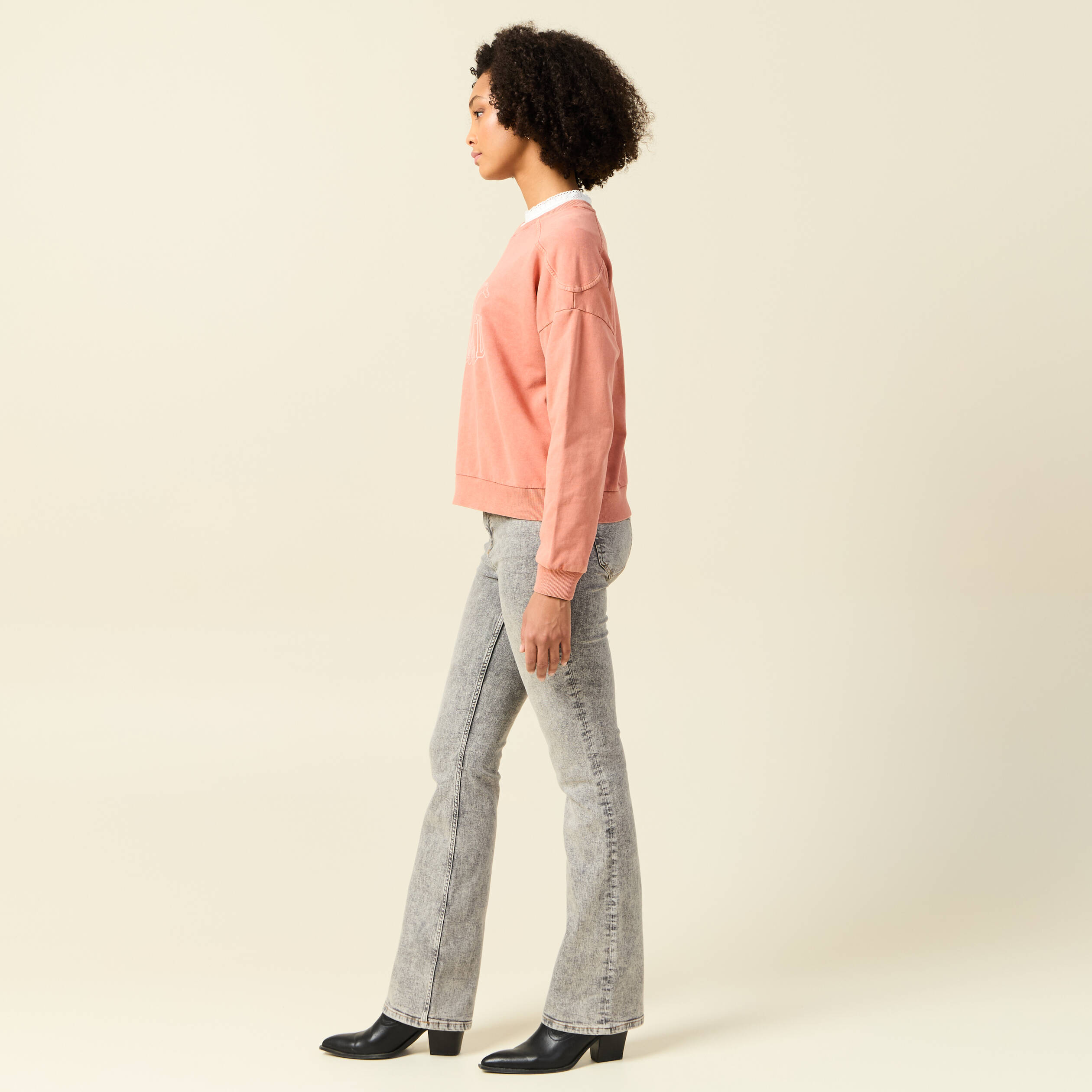 sweat manches longues rose femme Sweat manches longues rose femme