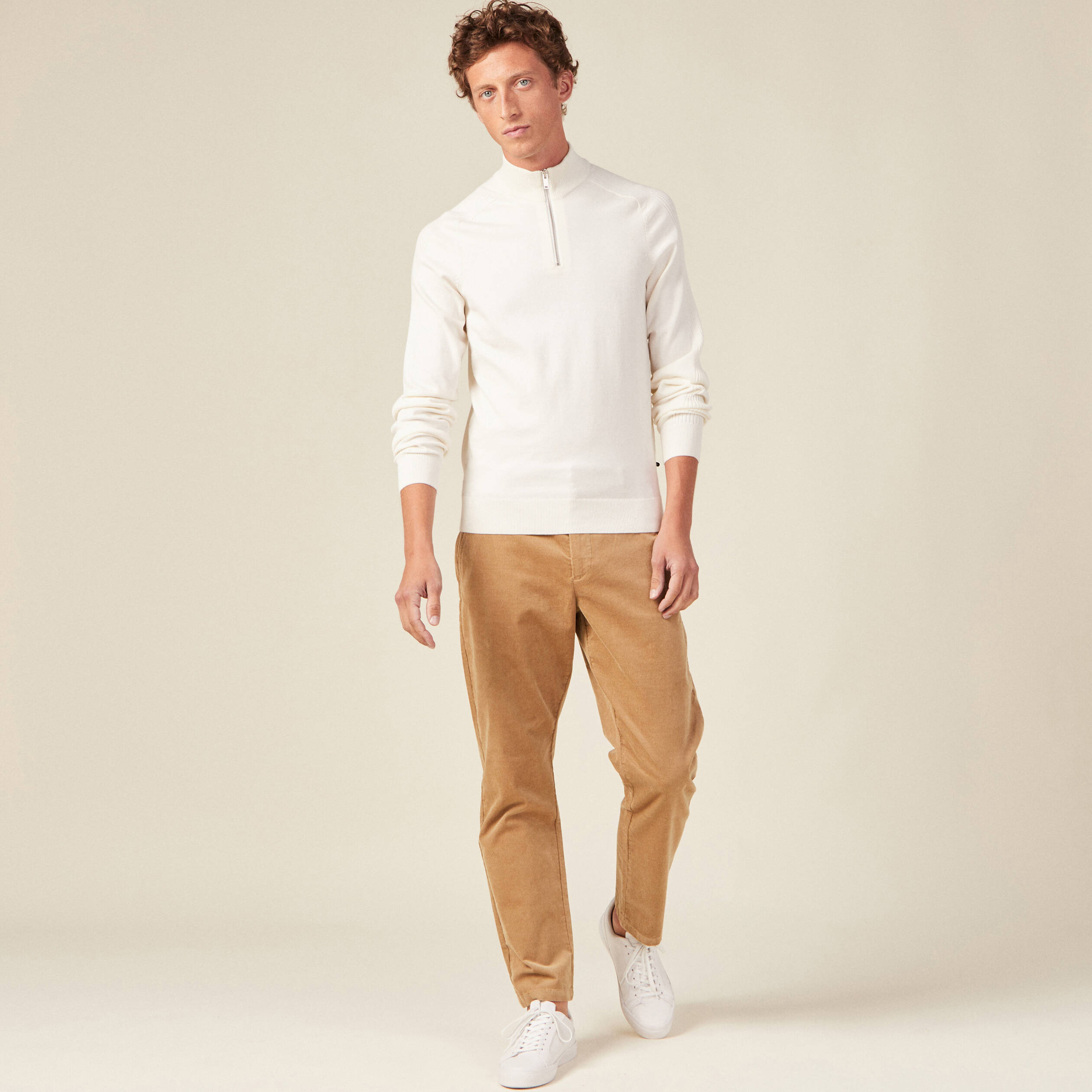 Pull manches longues ecru homme