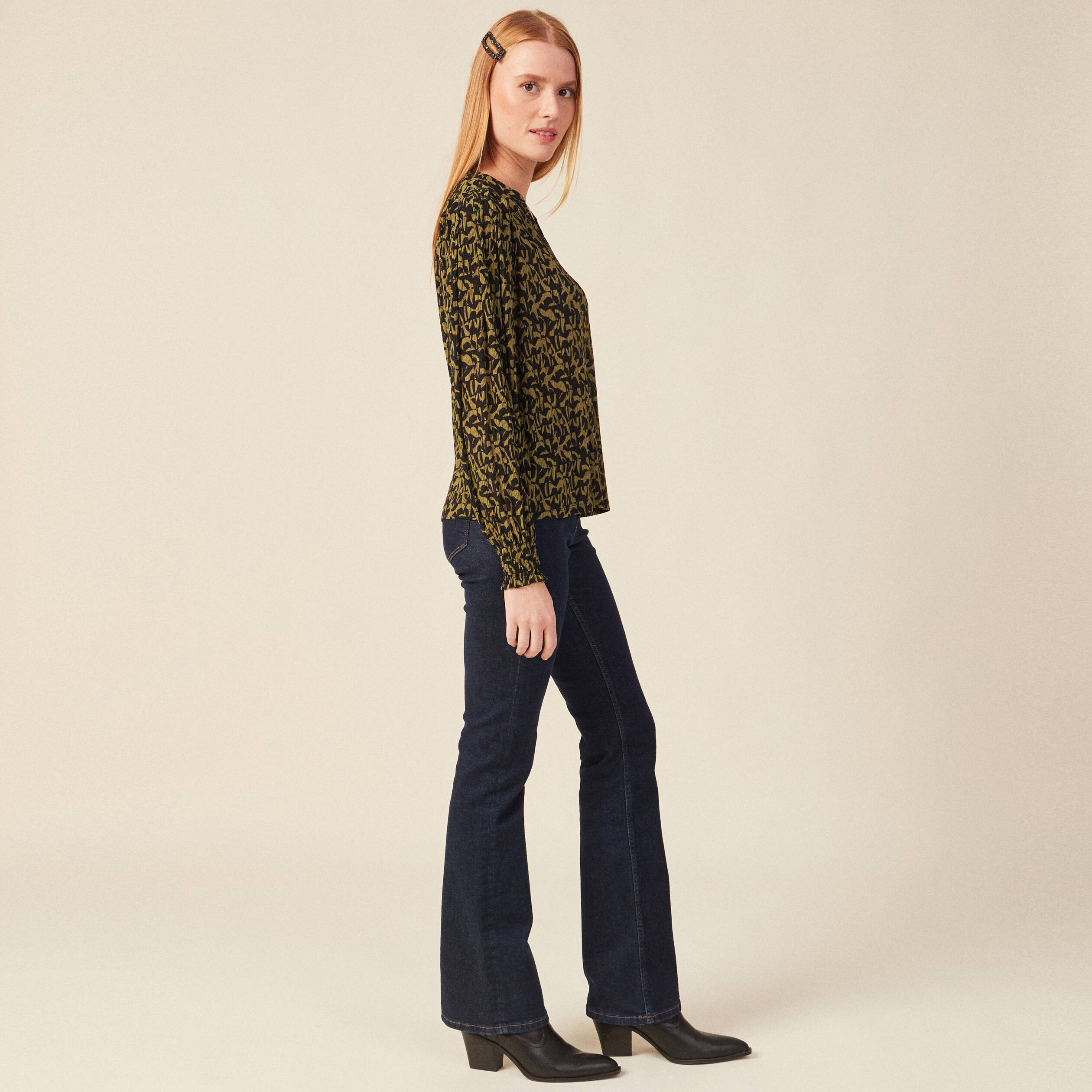T-shirt éco-responsable vert kaki femme