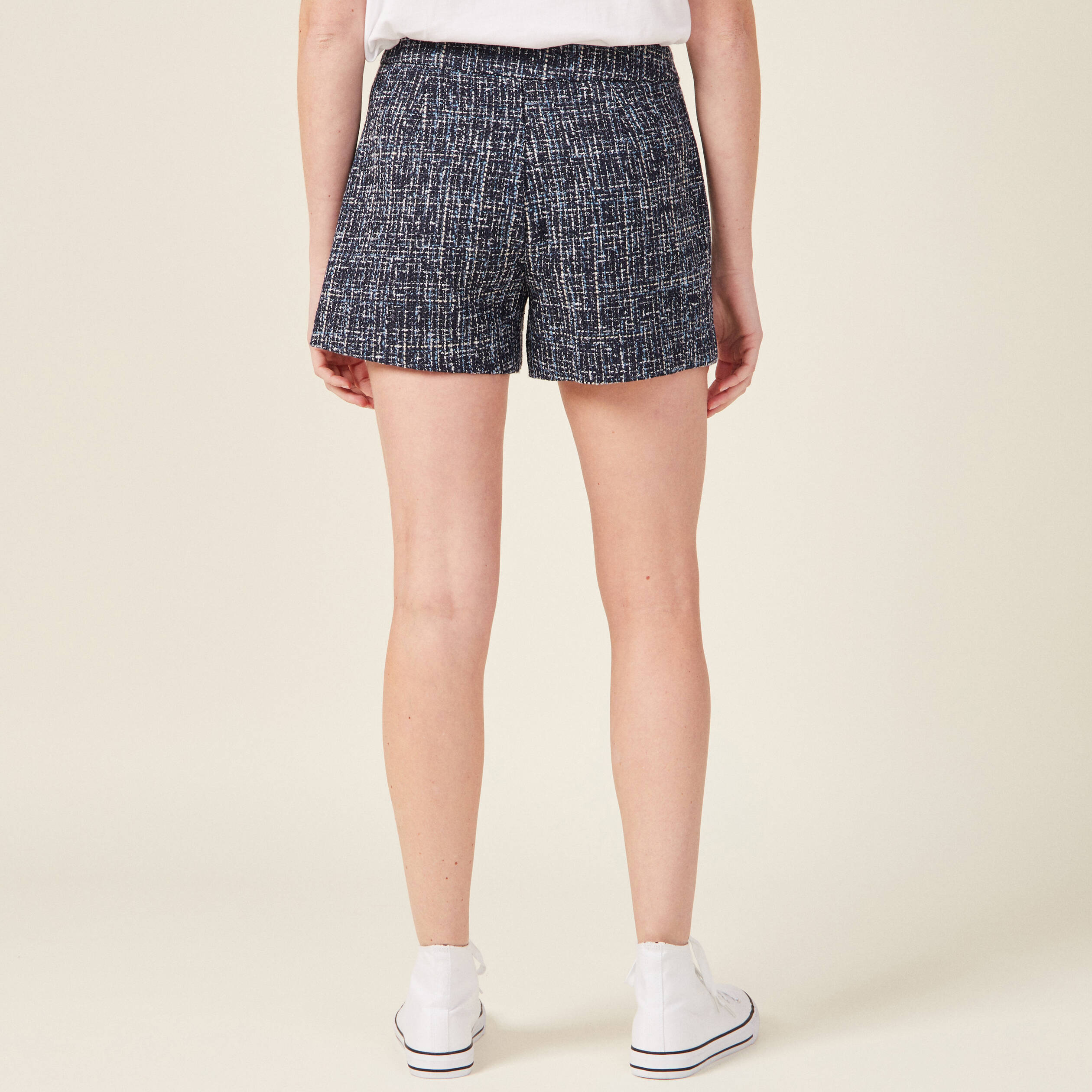 short droit 2 poches bleu marine femme Short droit 2 poches bleu marine femme