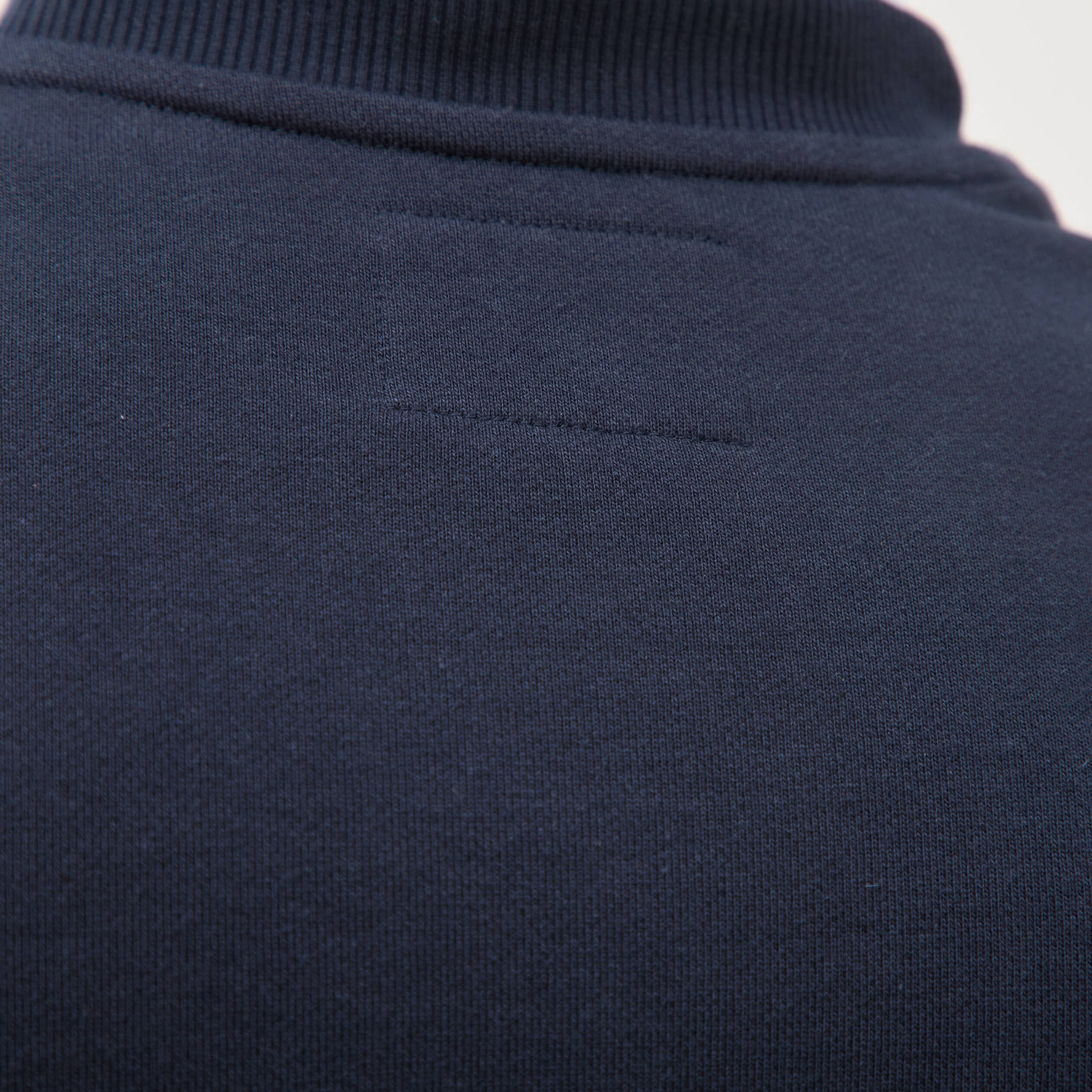 Sweat droit col rond en coton bleu marine homme