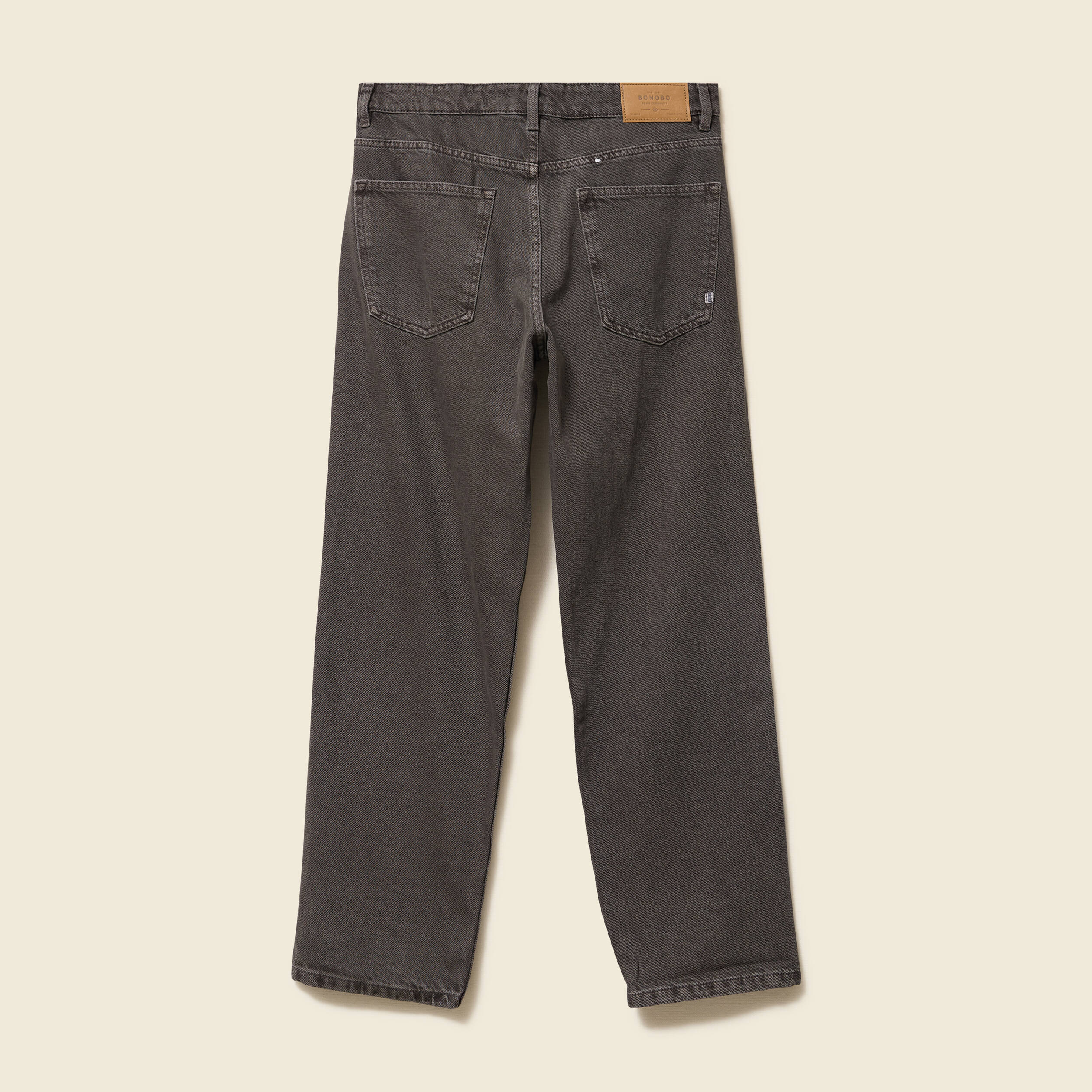 Jeans large longueur 32 en coton marron homme