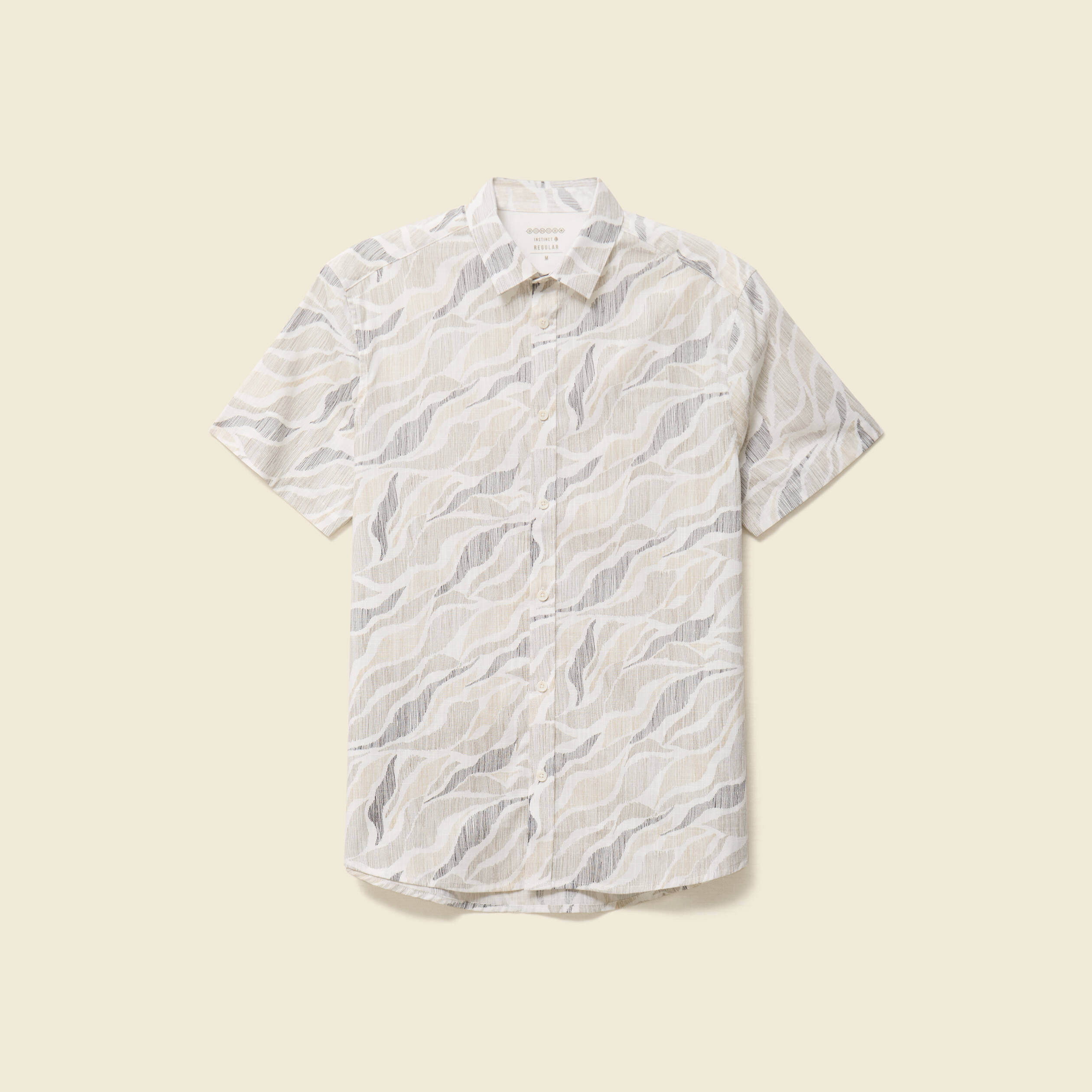 Chemise manches courtes beige homme