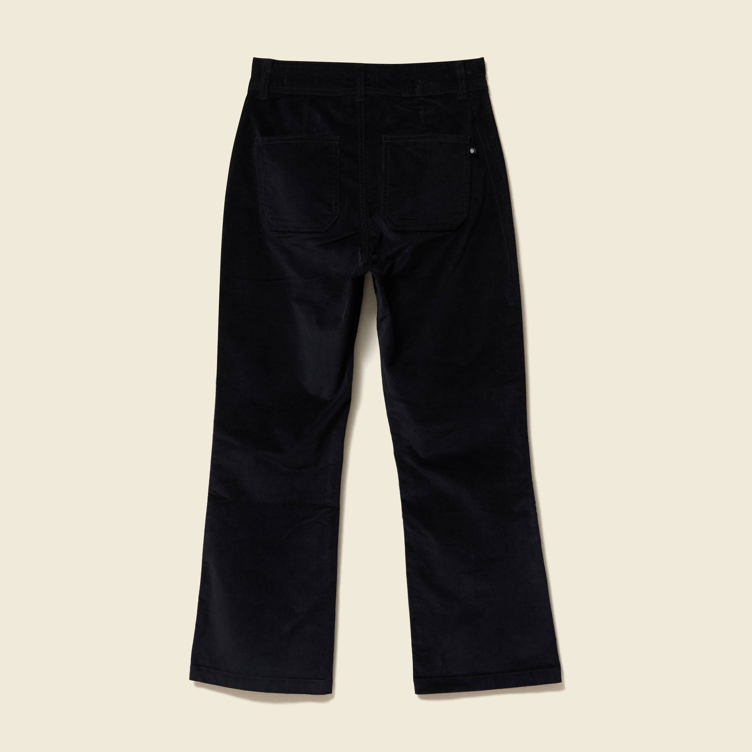 Pantalon bootcut cropped taille haute noir femme