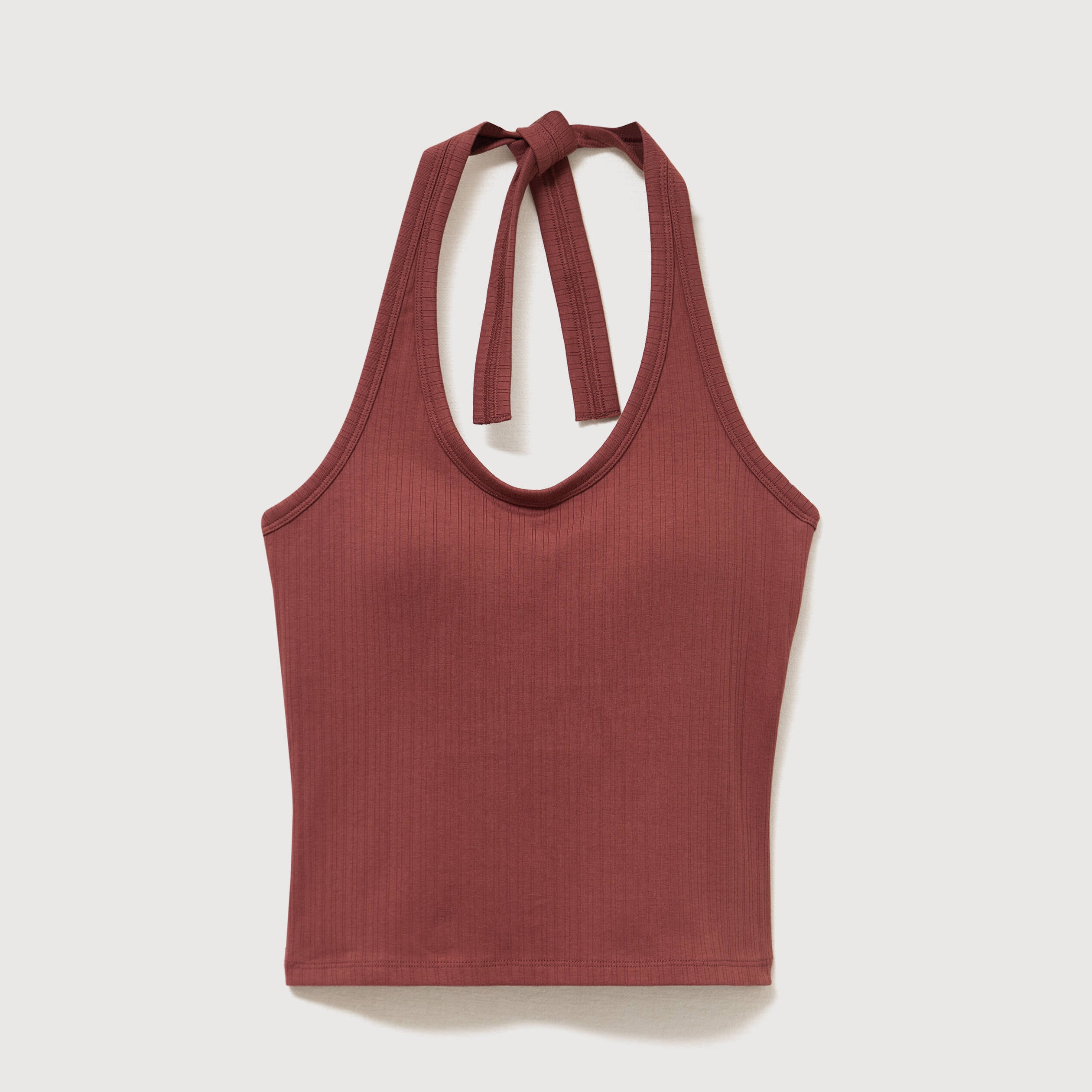 D&eacute;bardeur d&eacute;collet&eacute; brassi&egrave;re int&eacute;gr&eacute;e marron cognac femme