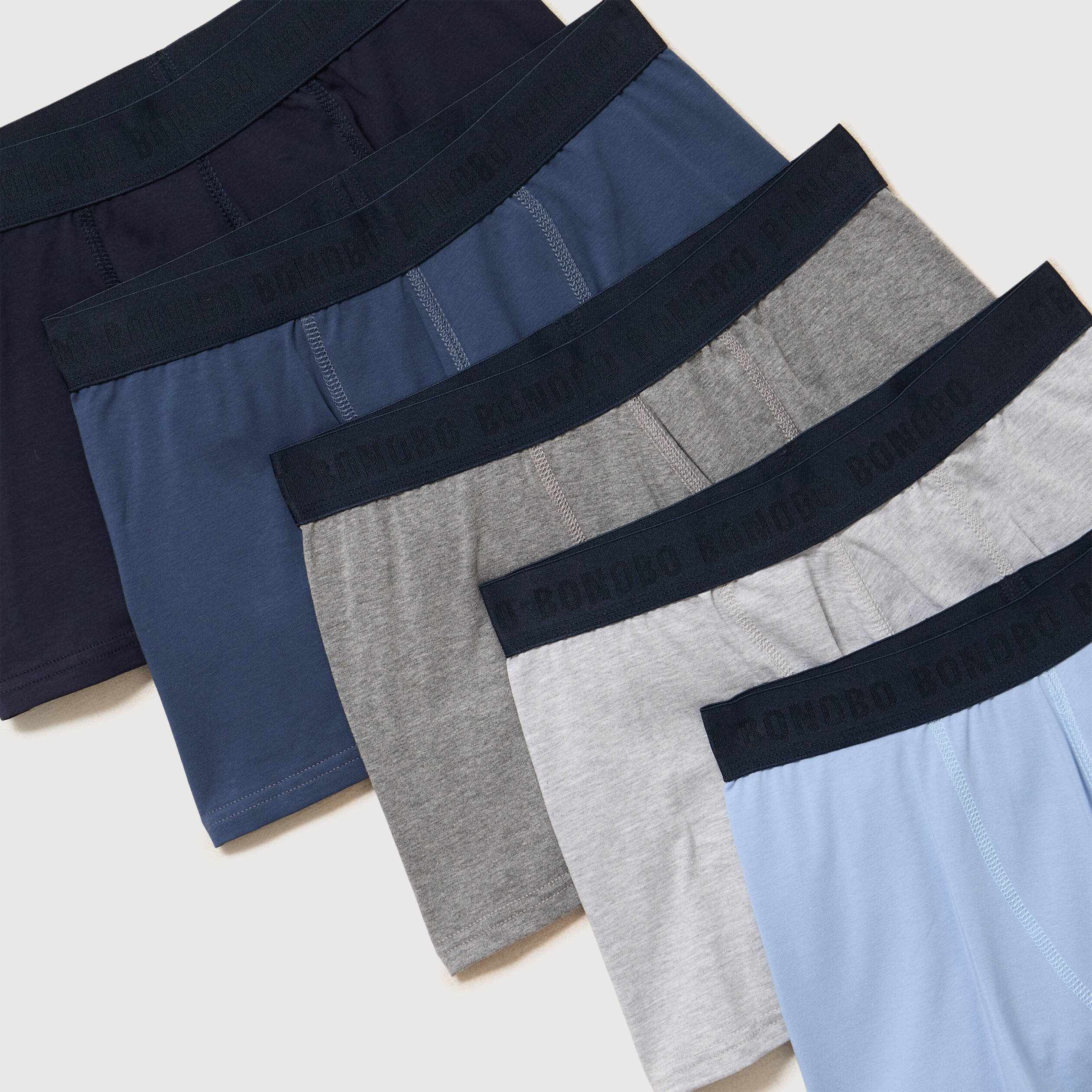 Lot de 5 boxers bleu marine homme