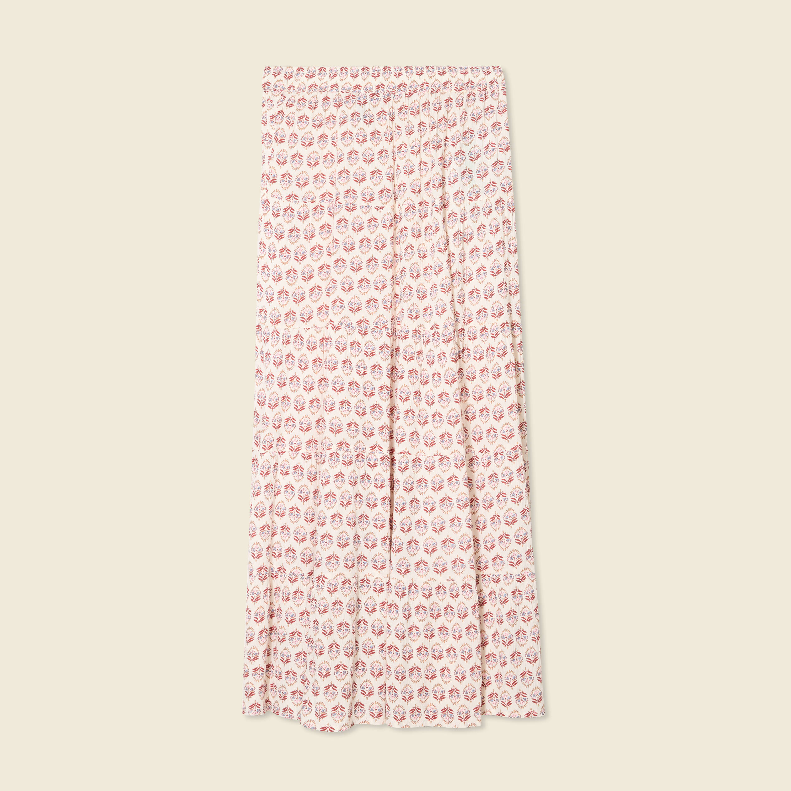 jupe longue droite fluide ivoire femme Jupe longue droite fluide ivoire femme