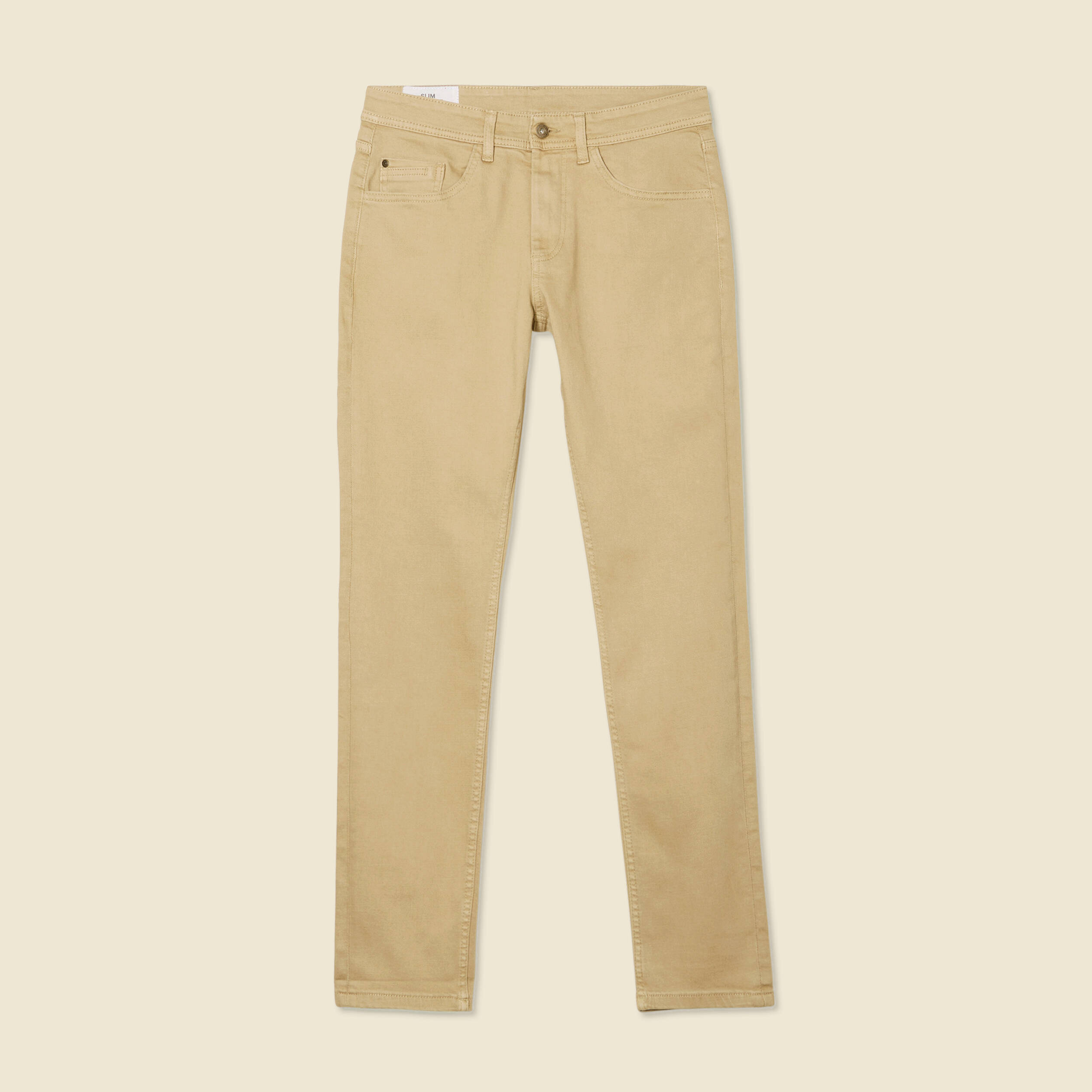 Jeans slim longueur 32 beige homme
