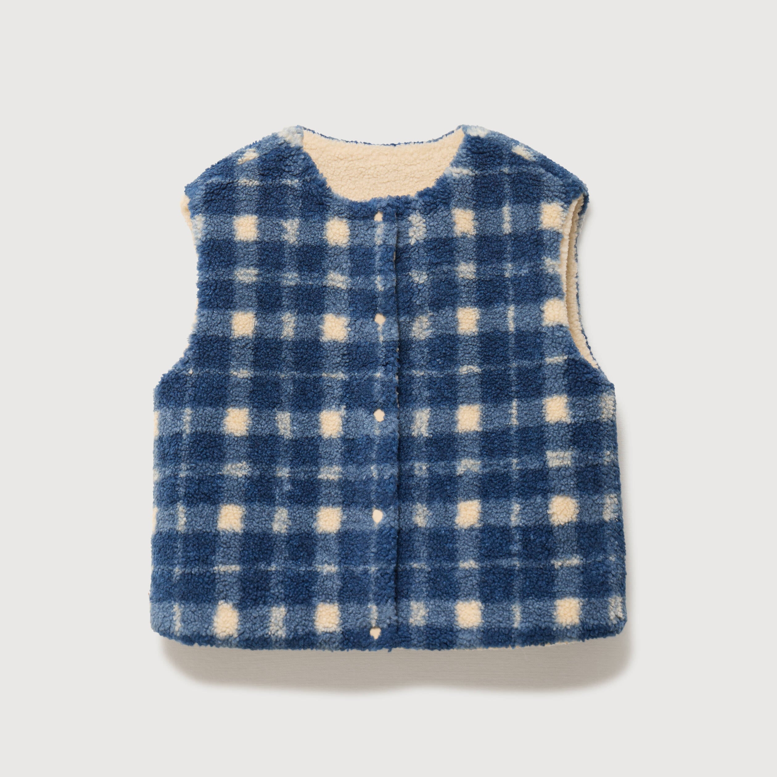 Gilet sans manches r&eacute;versible bleu femme