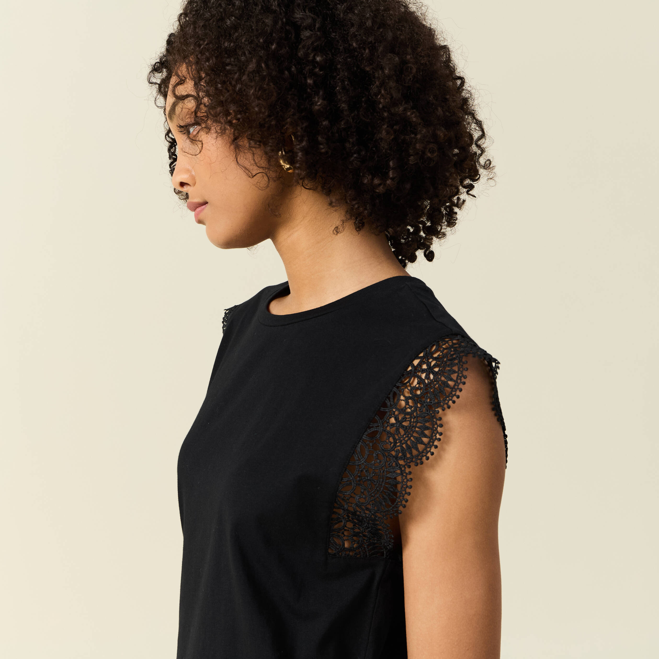 t shirt manches courtes noir femme T-shirt manches courtes noir femme