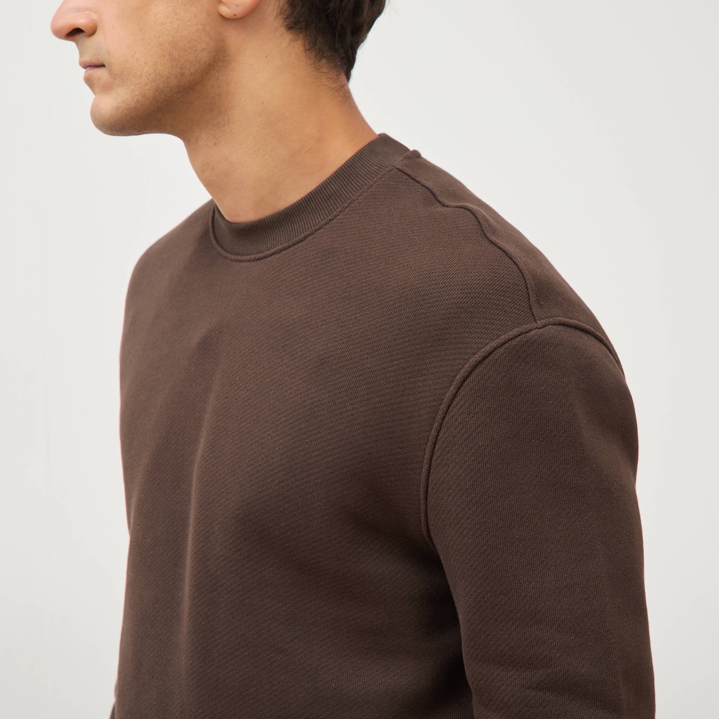 Sweat manches longues marron homme