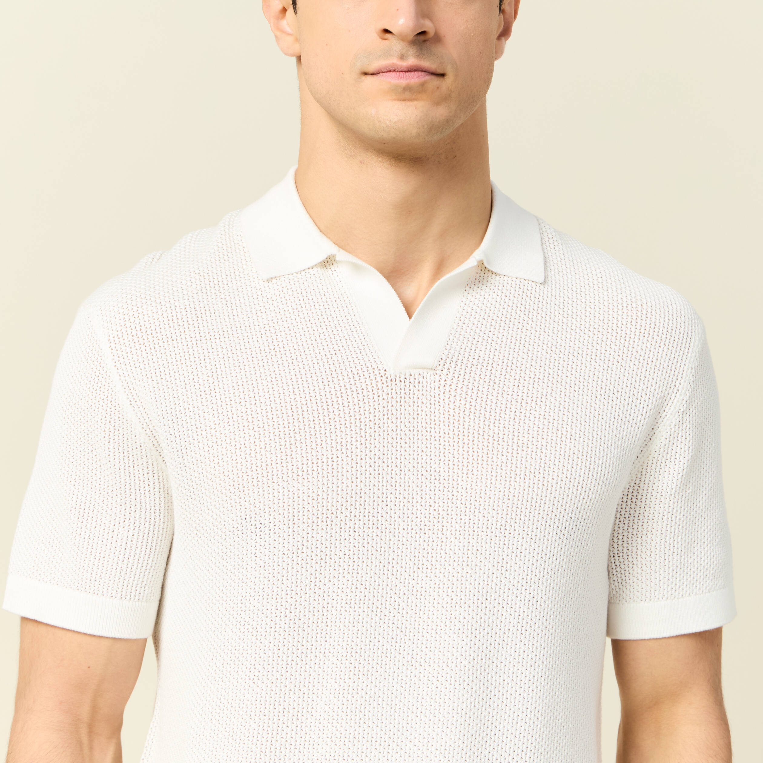 polo manches courtes ecru homme Polo manches courtes ecru homme