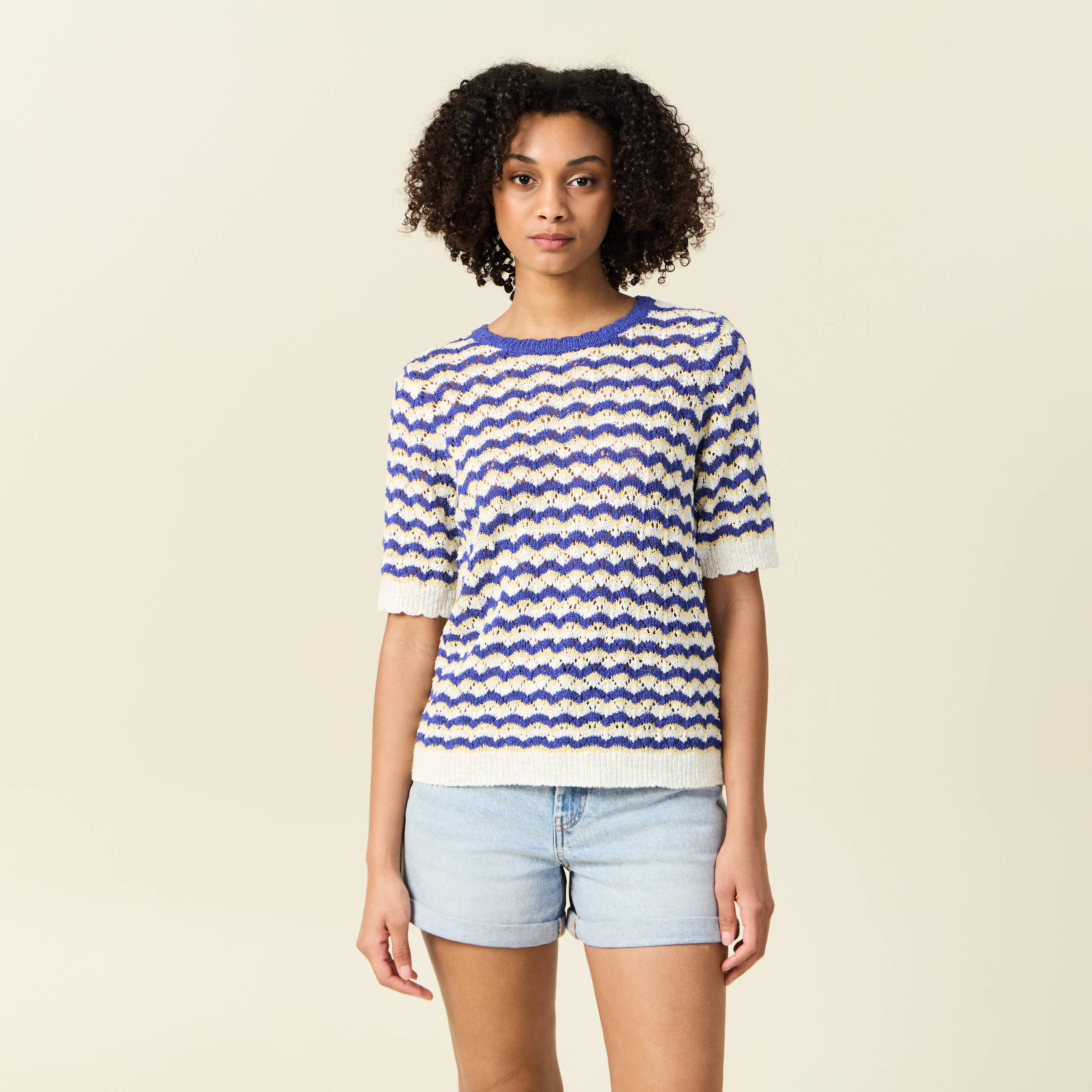 pull manches courtes bleu electrique femme Pull manches courtes bleu electrique femme