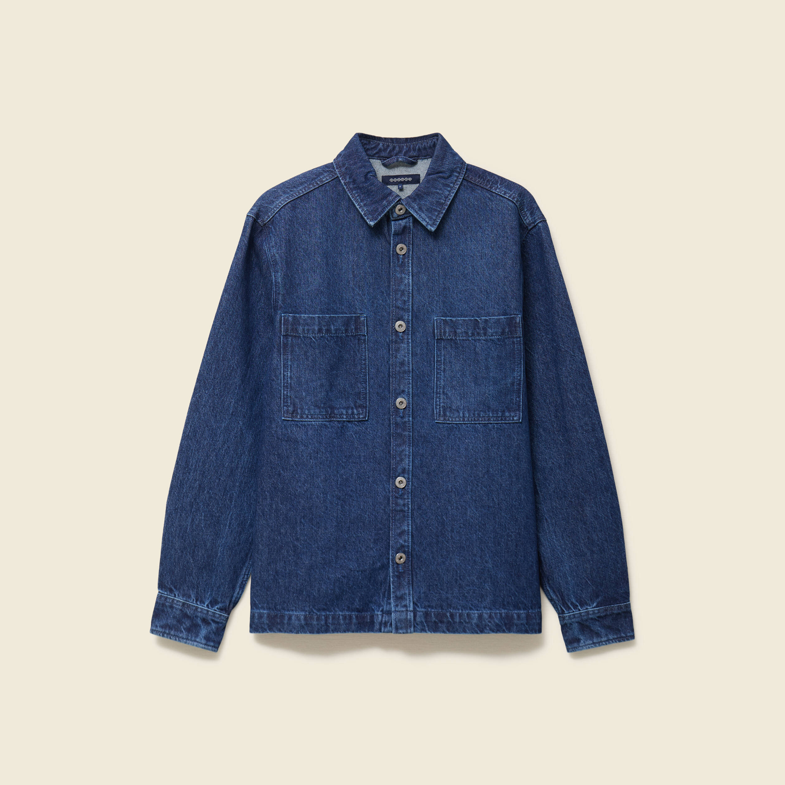 Surchemise en jeans coton coupe droite denim stone homme