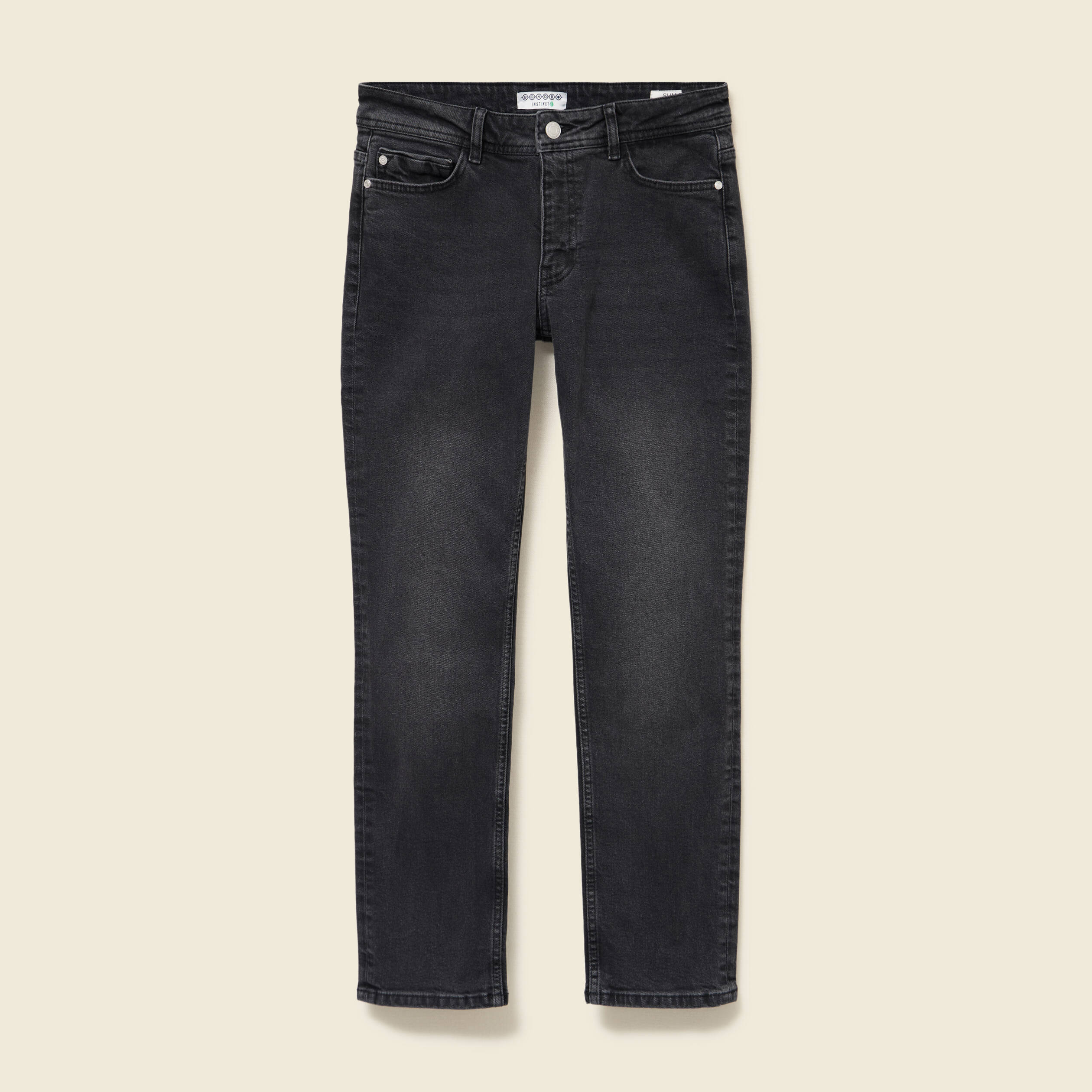 Jeans slim taille standard 7/8&egrave;me denim noir femme