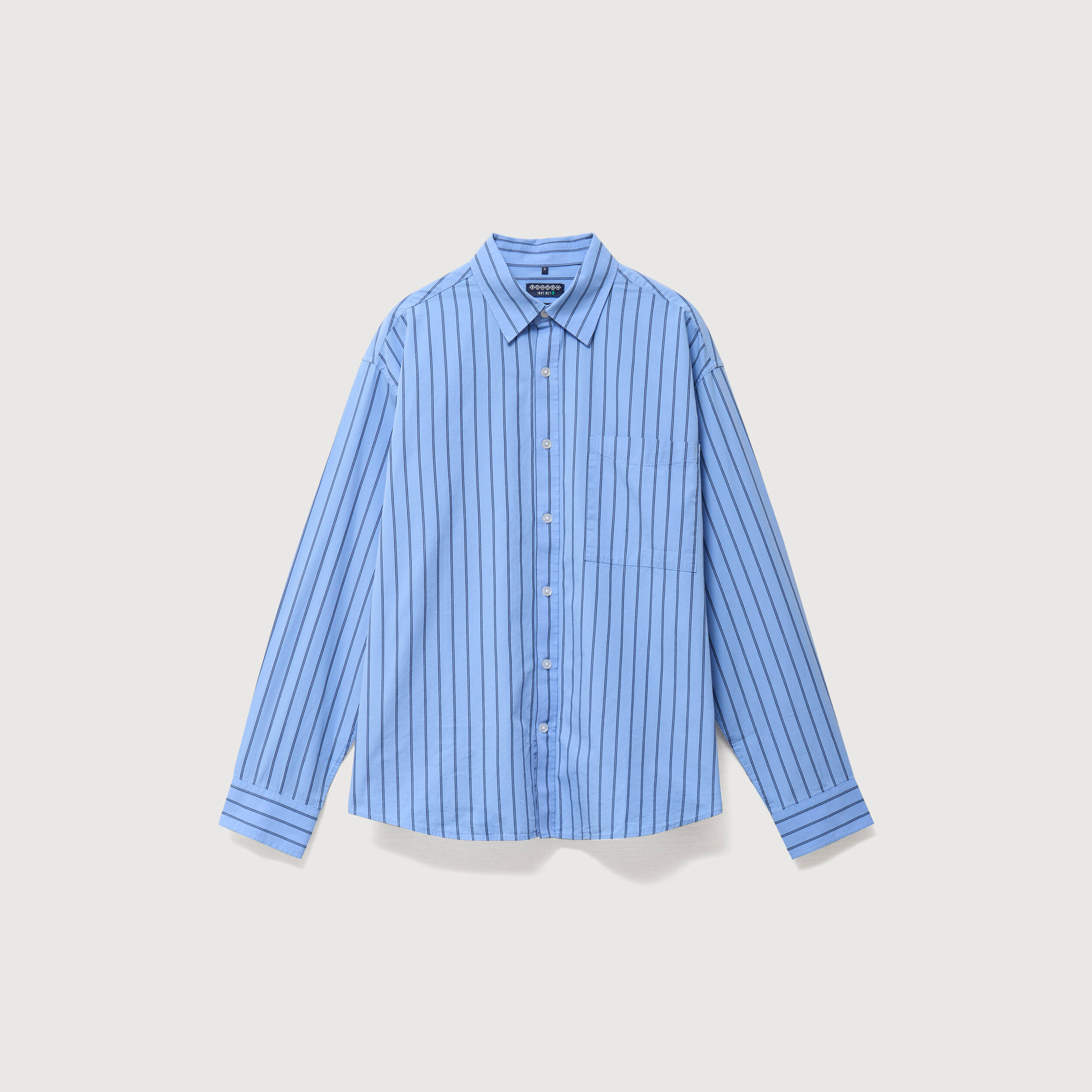 Chemise boyfriend en coton bleu ciel homme