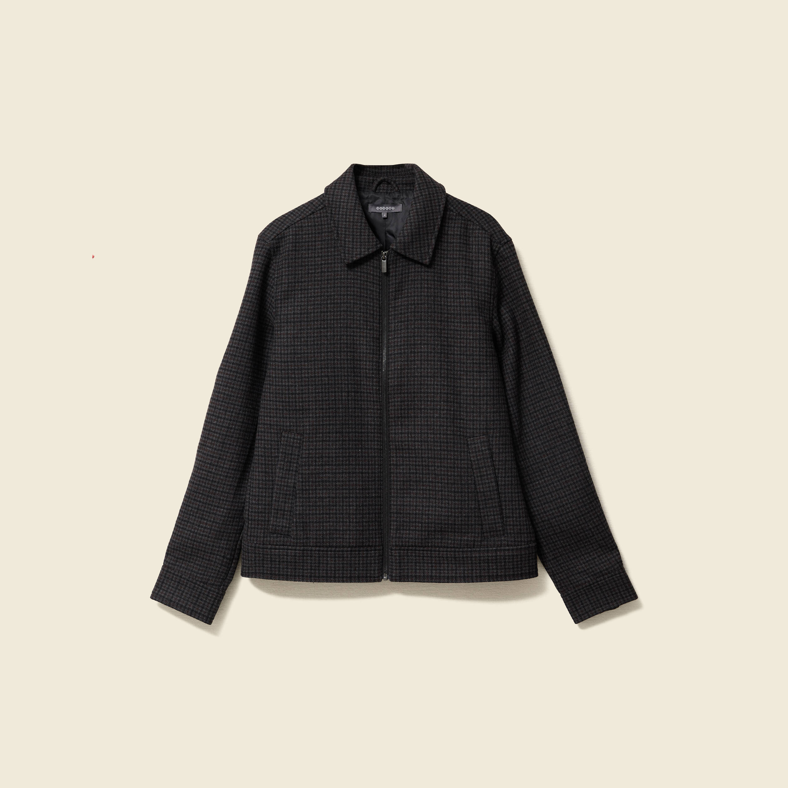 Veste oversize courte col classique gris fonc&eacute; homme