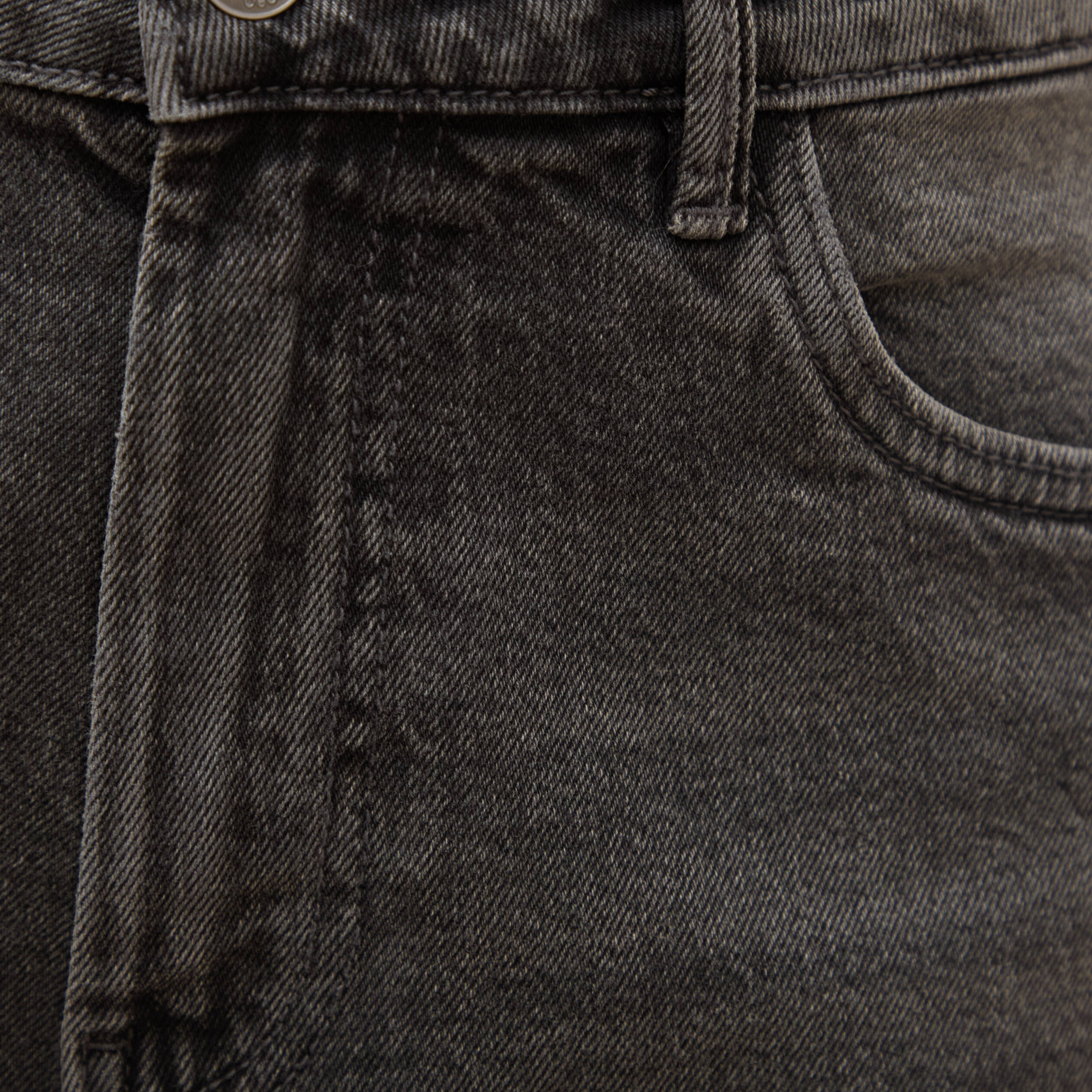 Short mom taille haute en jean denim gris femme