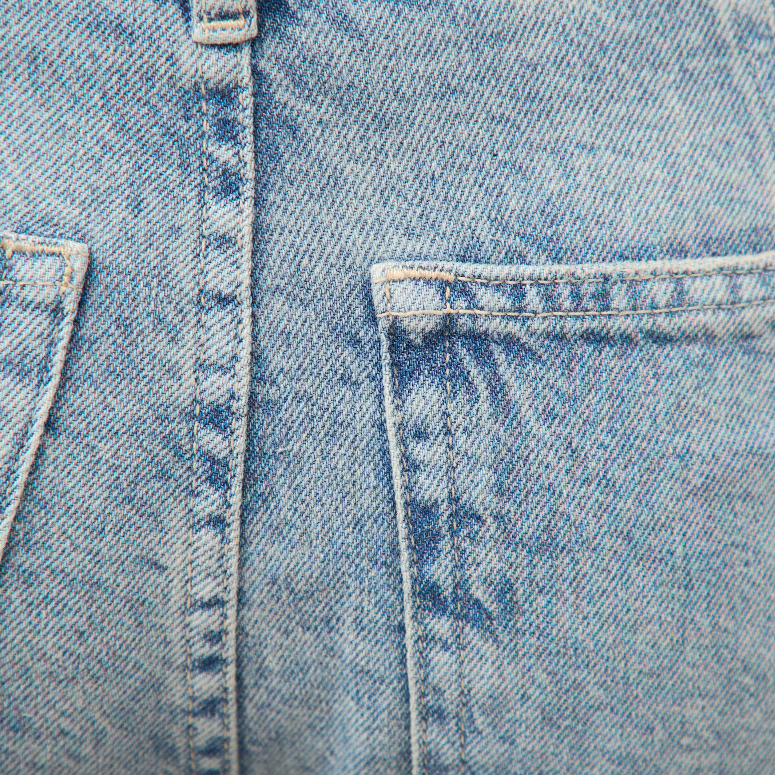 Jeans barrel taille haute 7/8&egrave;me denim bleach femme