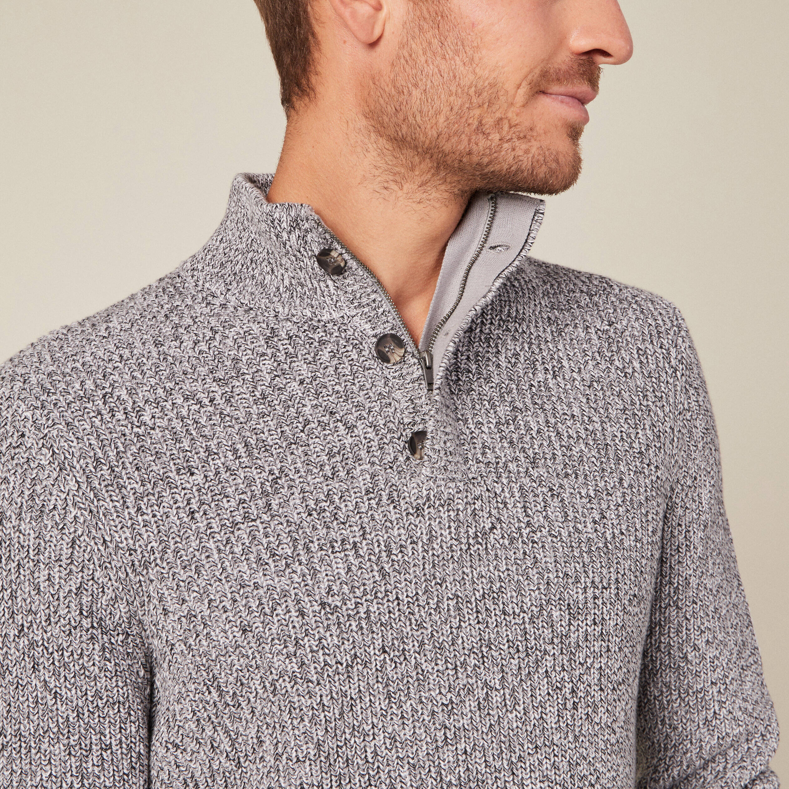 Pull Homme Goodfellow & Co - Gris Foncé, Manches Longues, Encolure Ras-du-Cou - Taille M