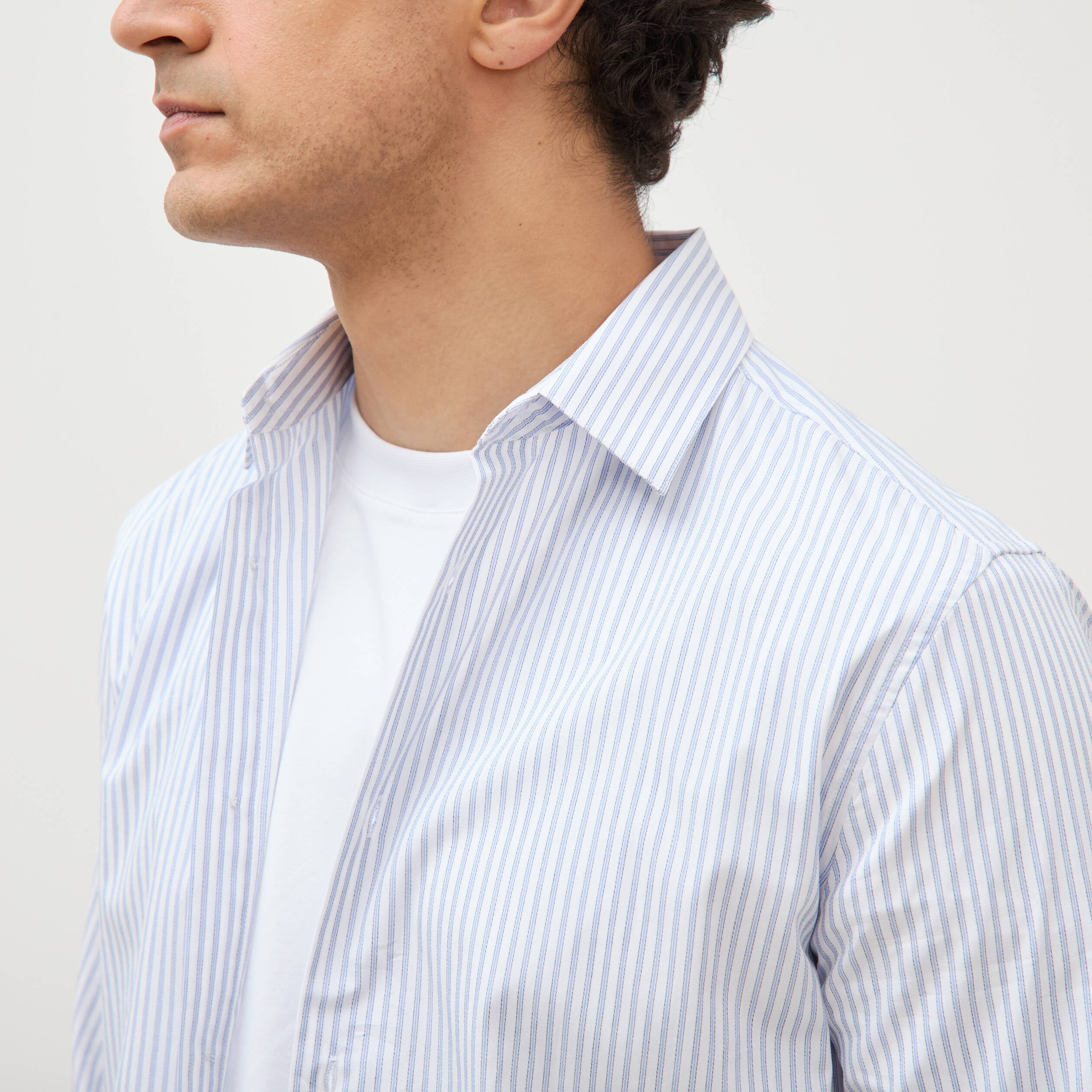 Chemise col classique manches longues gris fonc&eacute; homme