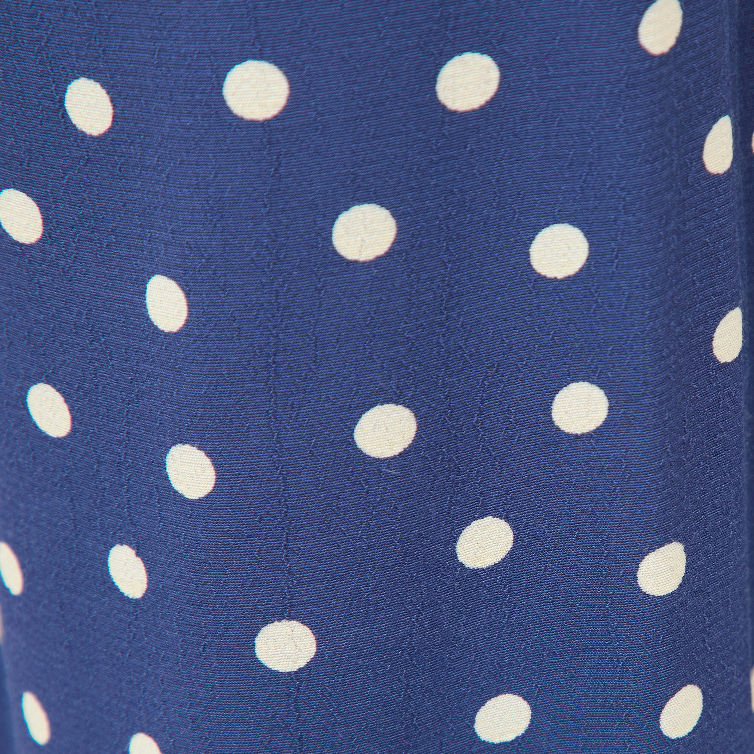 Pantalon large taille haute bleu marine femme