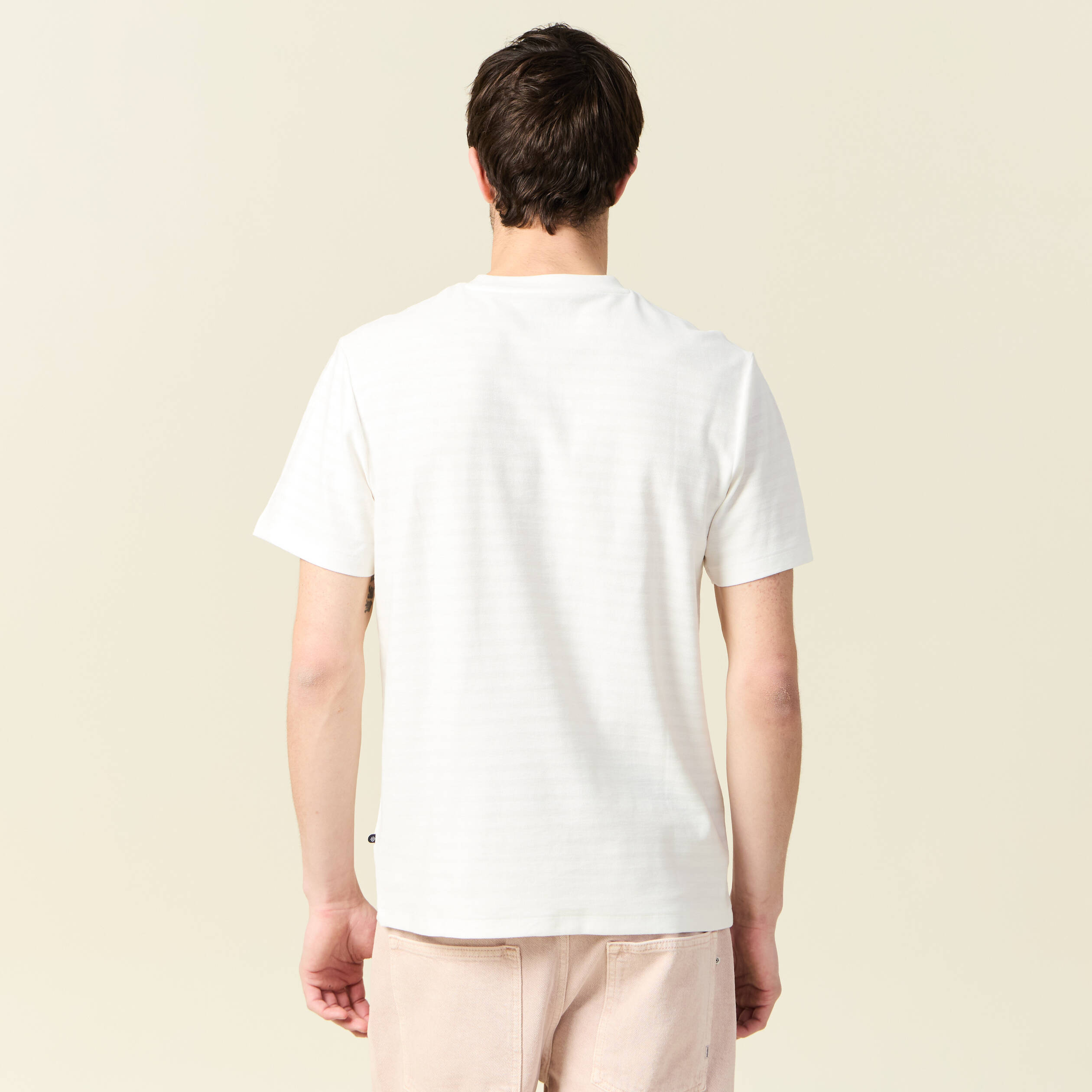 t shirt manches courtes ecru homme T-shirt manches courtes ecru homme