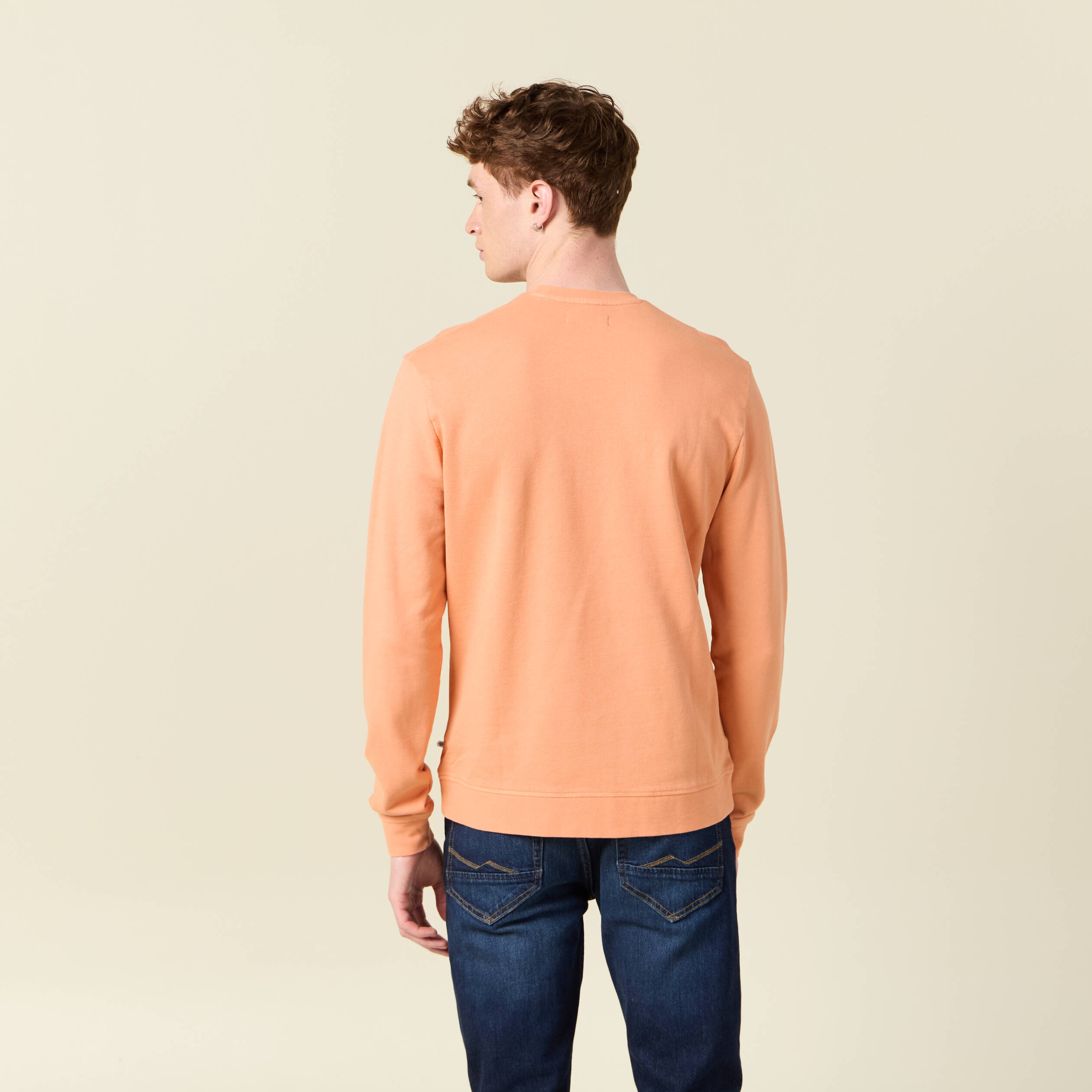 sweat manches longues orange corail homme Sweat manches longues orange corail homme