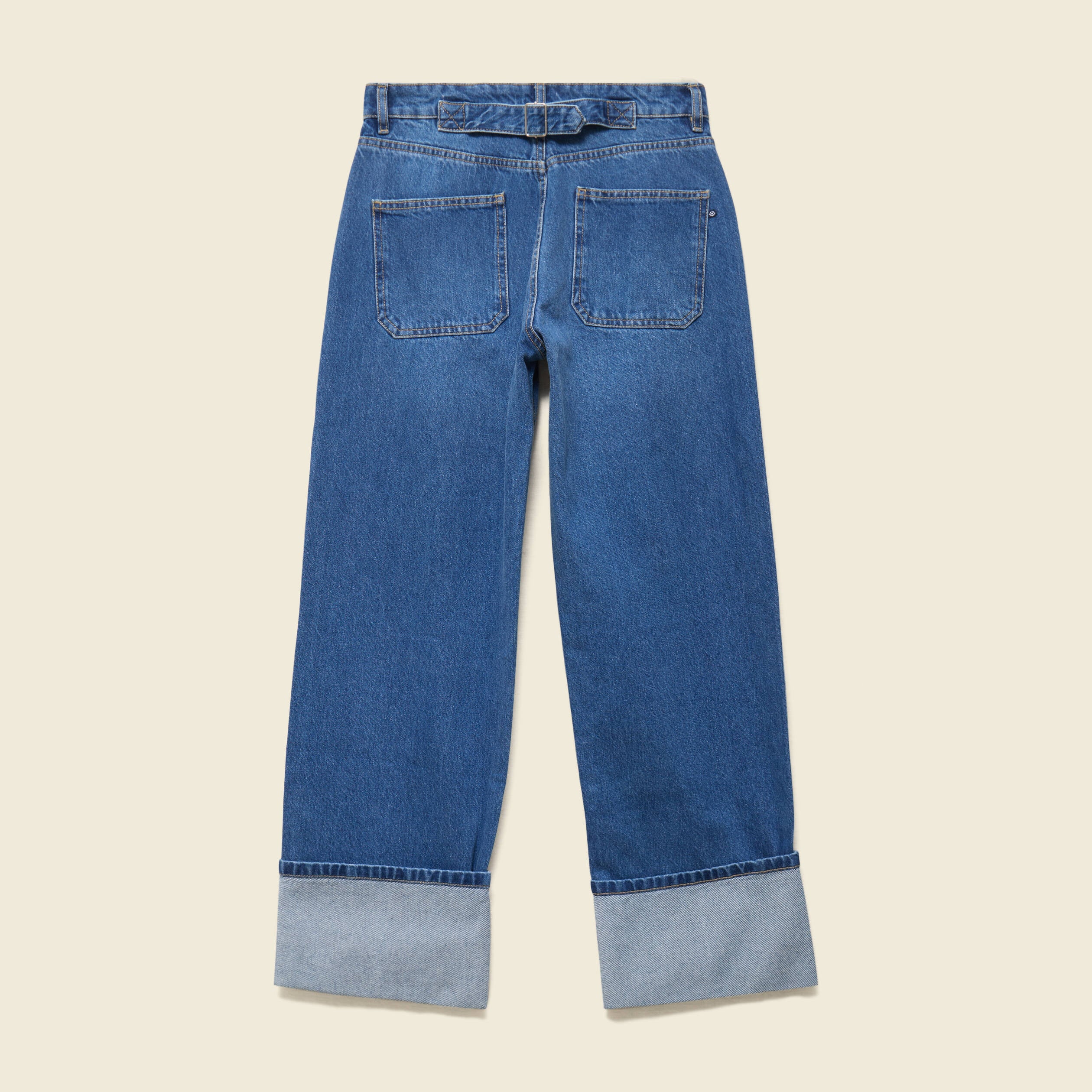 Jeans wide large taille haute denim stone femme
