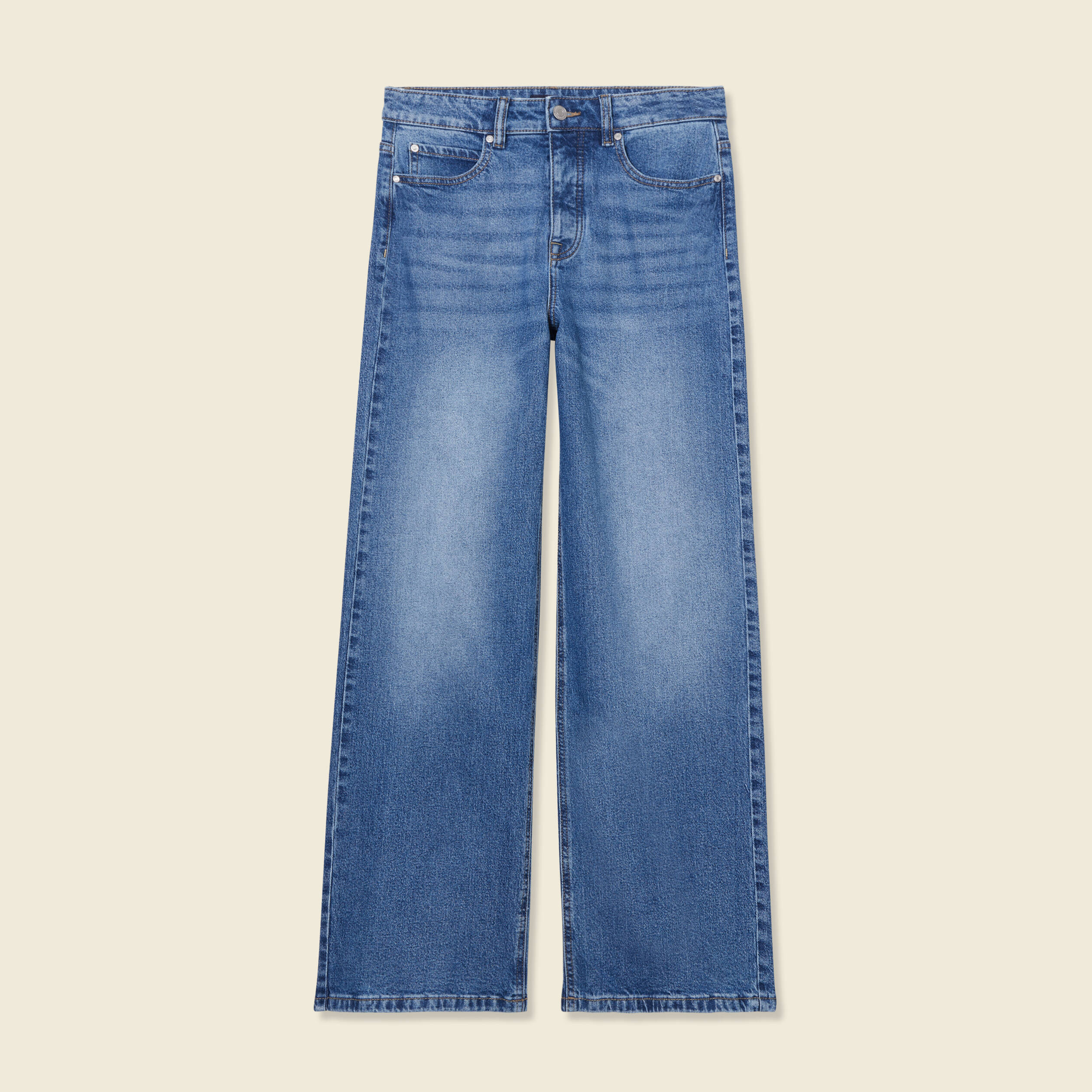 jeans large eco responsable denim stone femme Jeans large éco-responsable denim stone femme