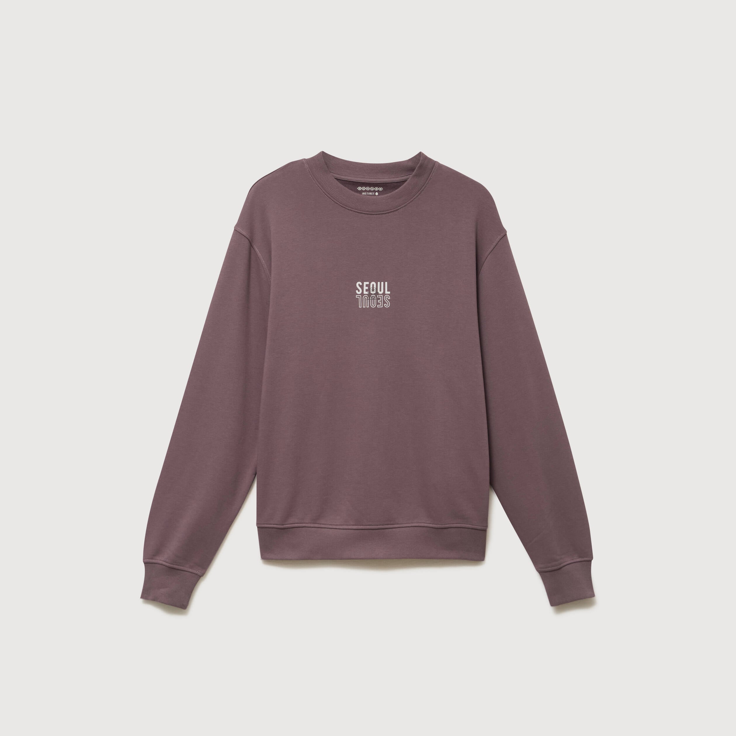 Sweat col rond manches longues mauve homme
