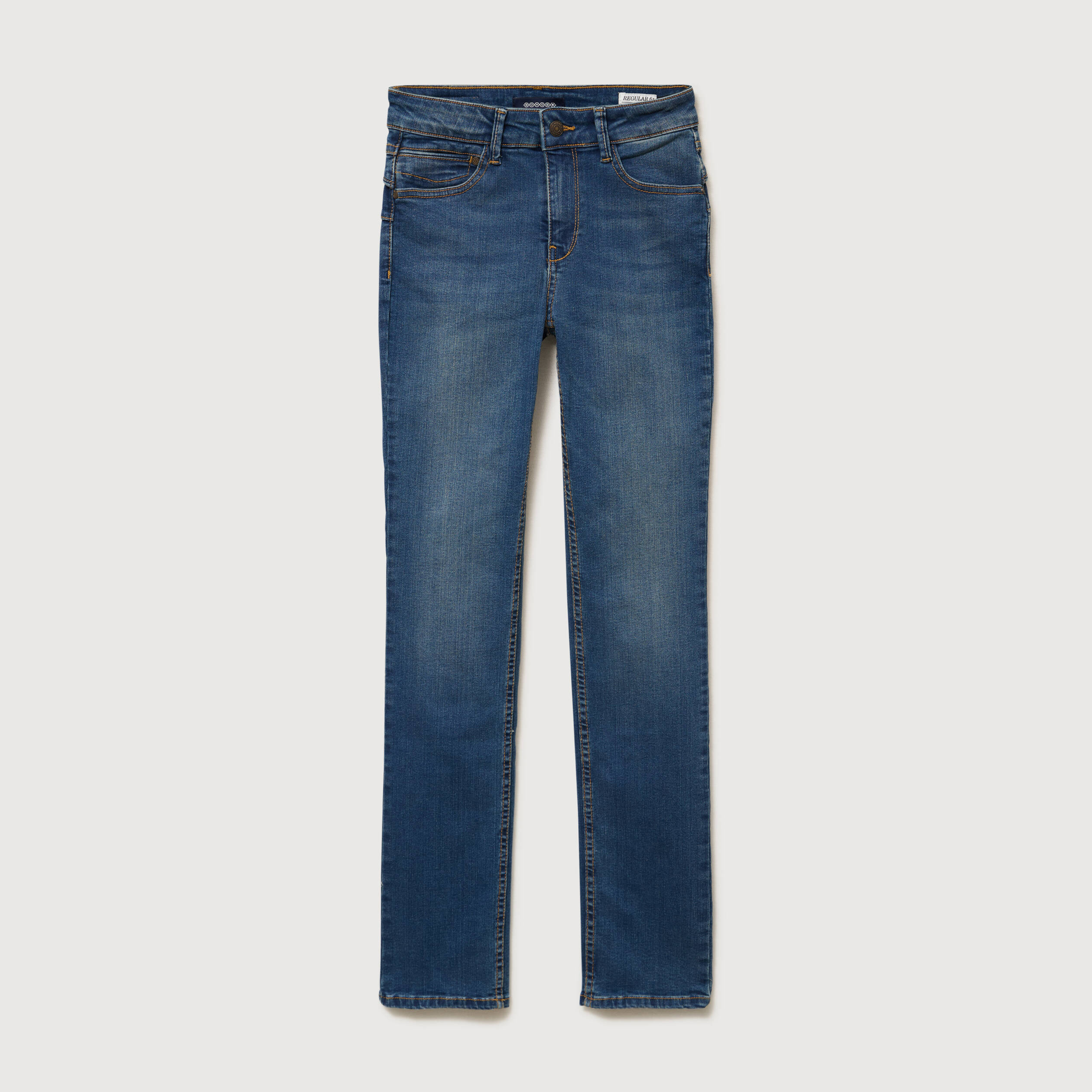 Jeans regular taille haute denim stone femme
