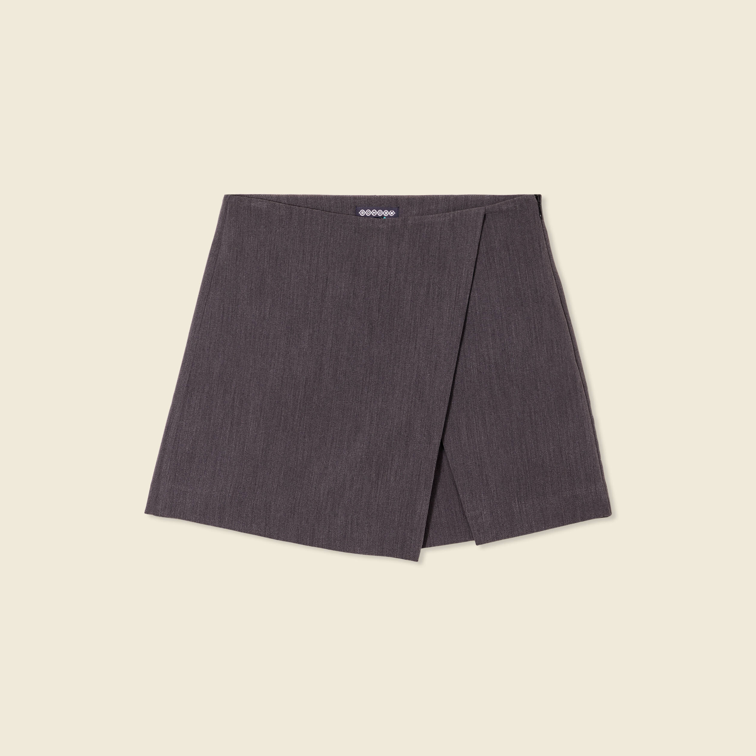 jupe short taille haute gris femme Jupe-short taille haute gris femme