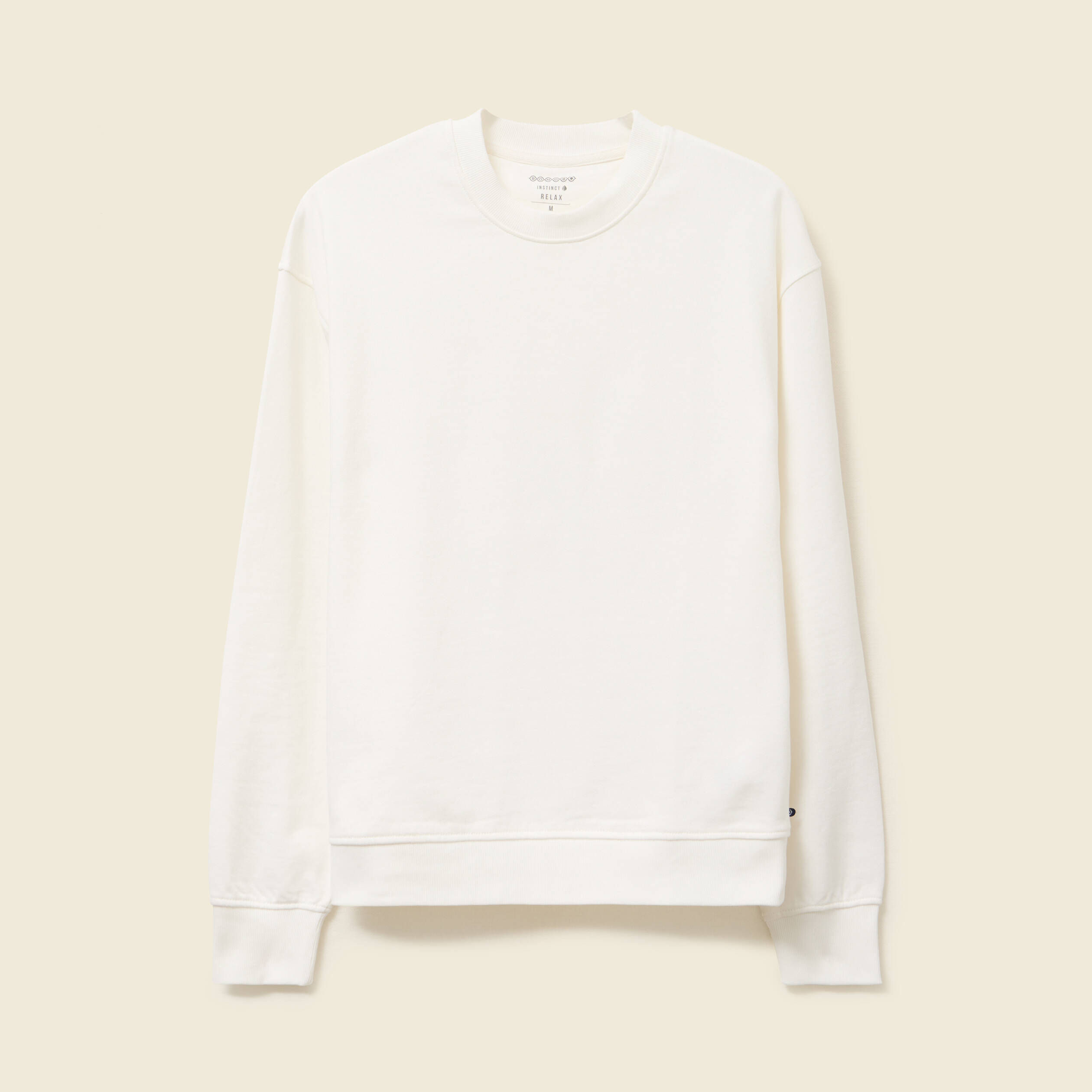 sweat col rond manches longues en coton ecru homme Sweat col rond manches longues en coton ecru homme