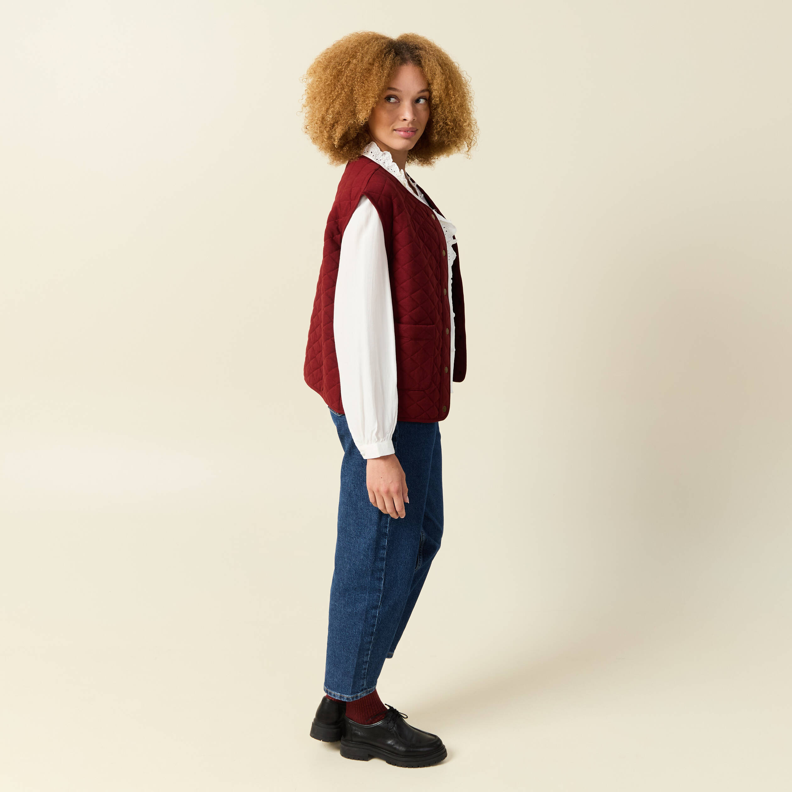 gilet sans manches rouge fonce femme Gilet sans manches rouge foncé femme