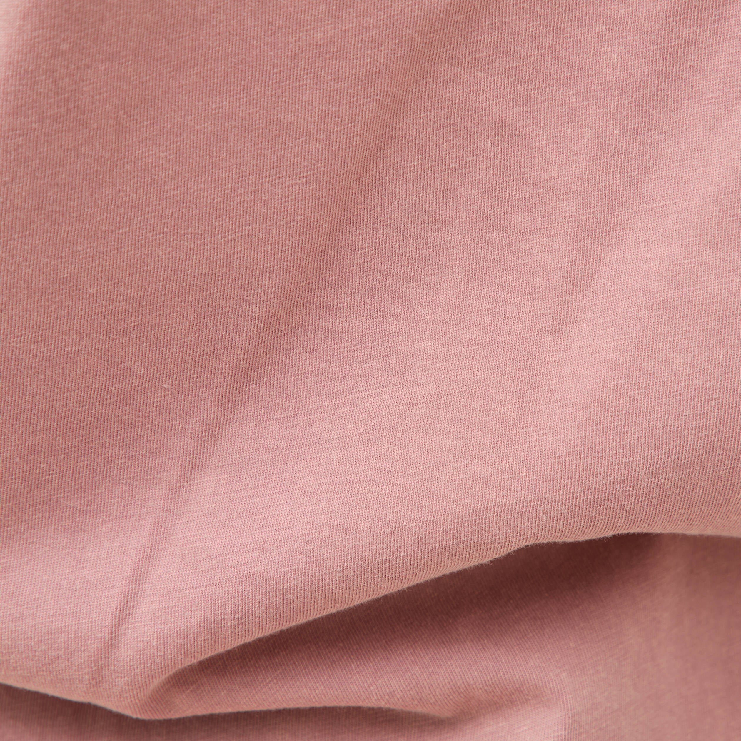 T-shirt droit col rond manches courtes vieux rose femme