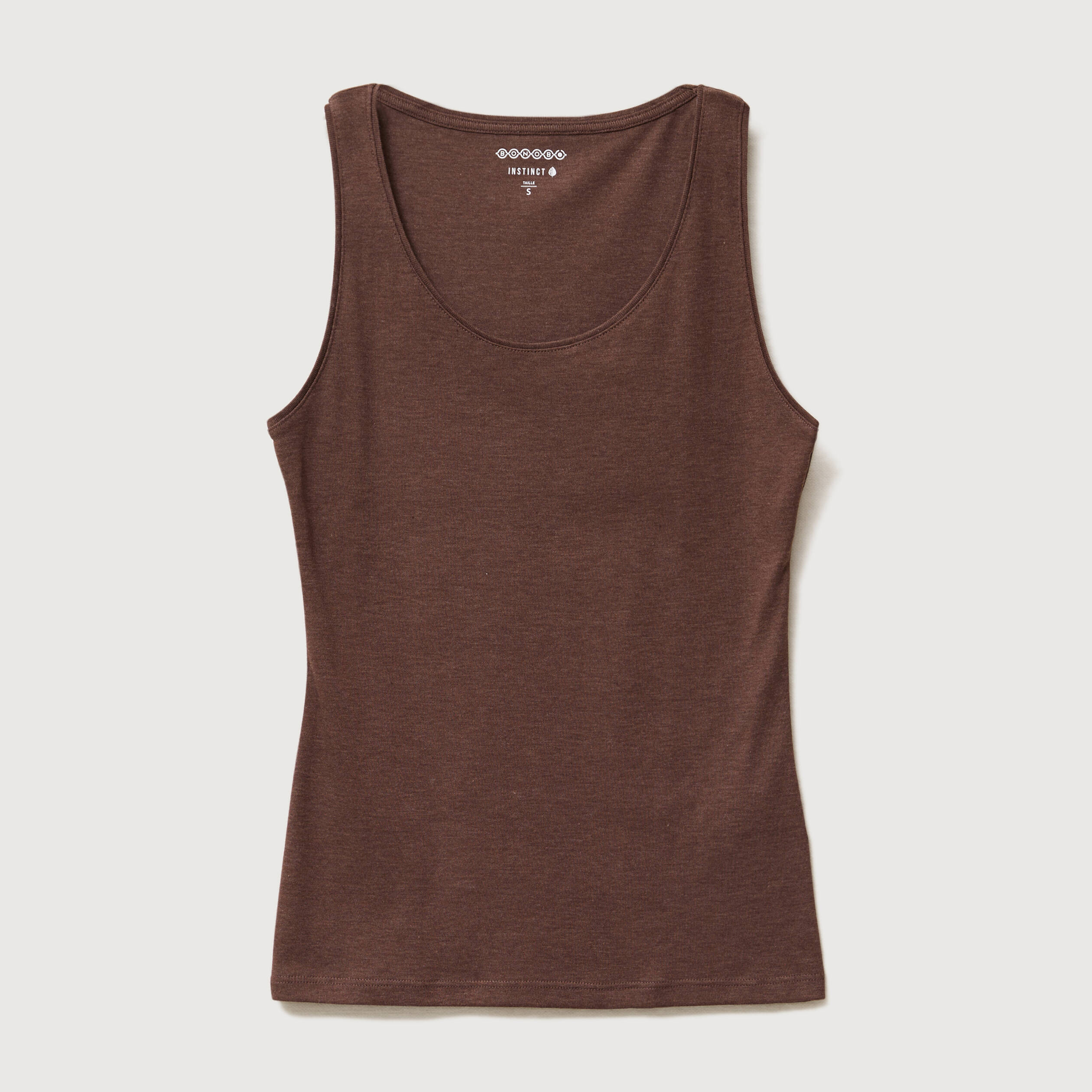 D&eacute;bardeur cintr&eacute; d&eacute;collet&eacute; sans manches marron femme