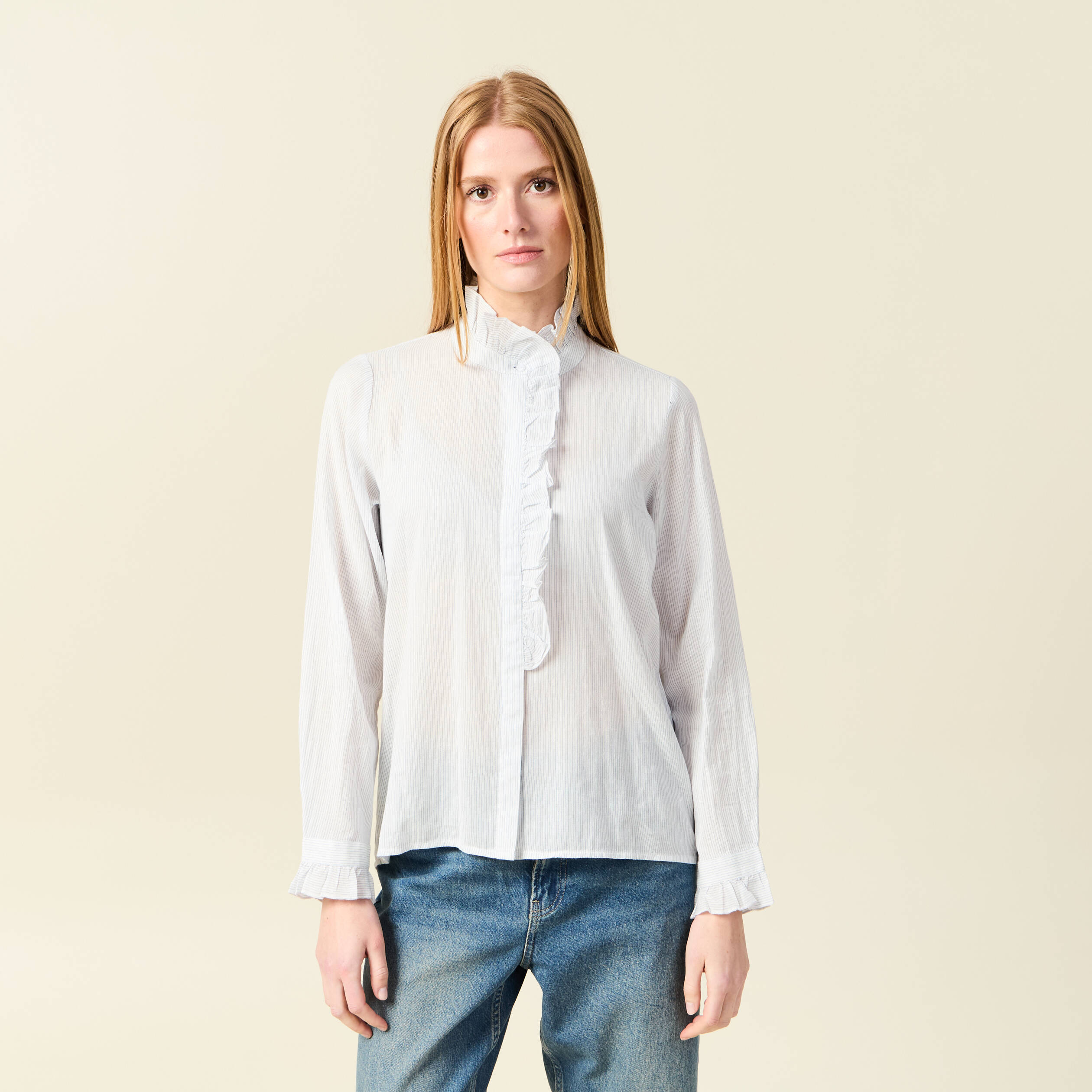 chemise manches longues en coton blanc femme Chemise manches longues en coton blanc femme