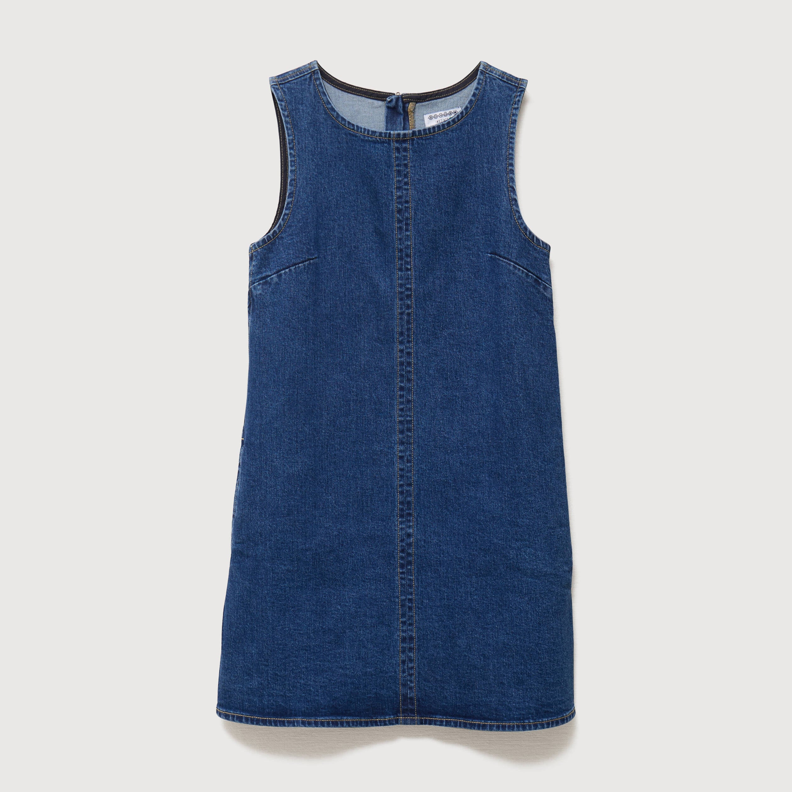 Robe sans manches col rond en jeans denim stone femme